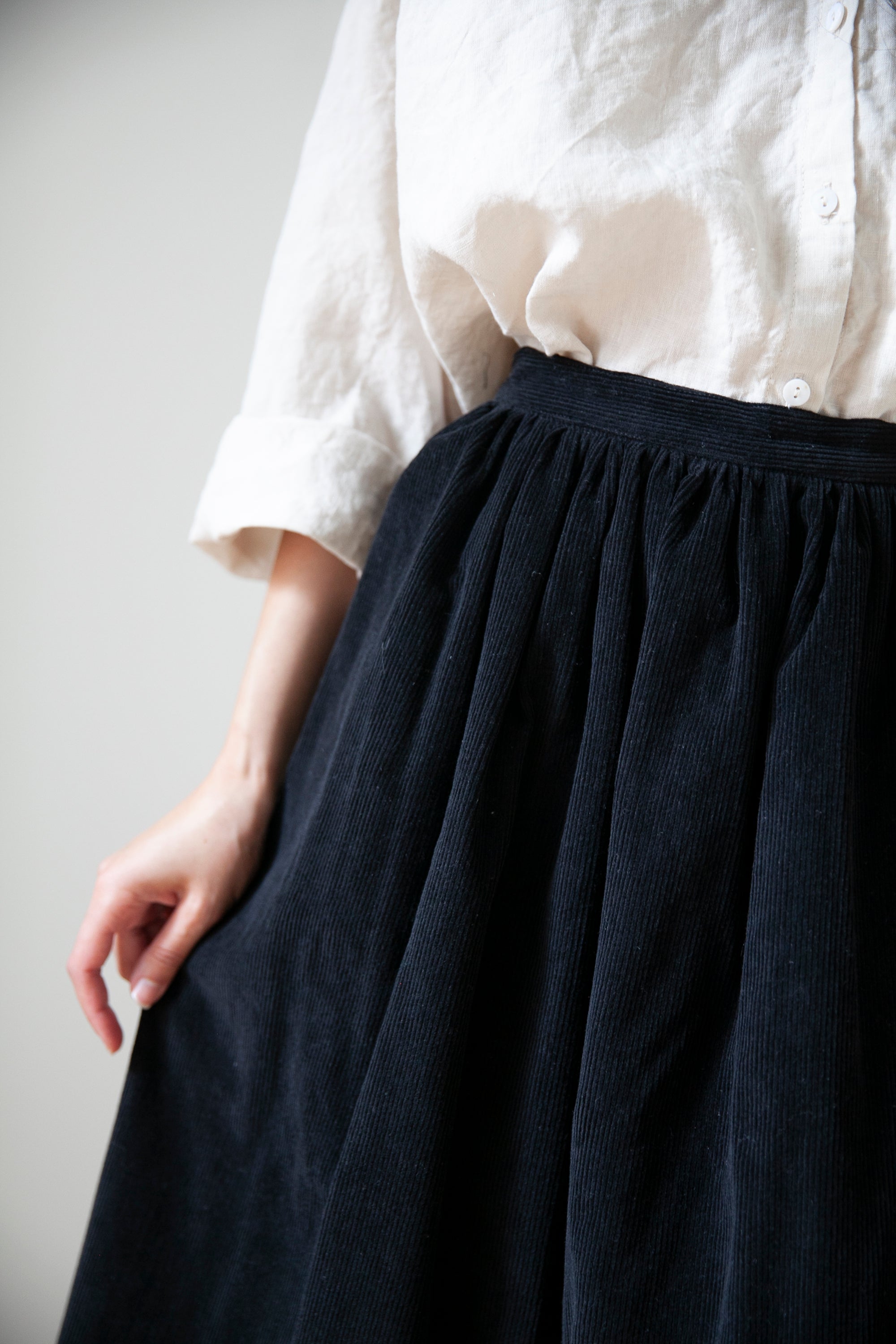 Marla Corduroy Skirt - Black
