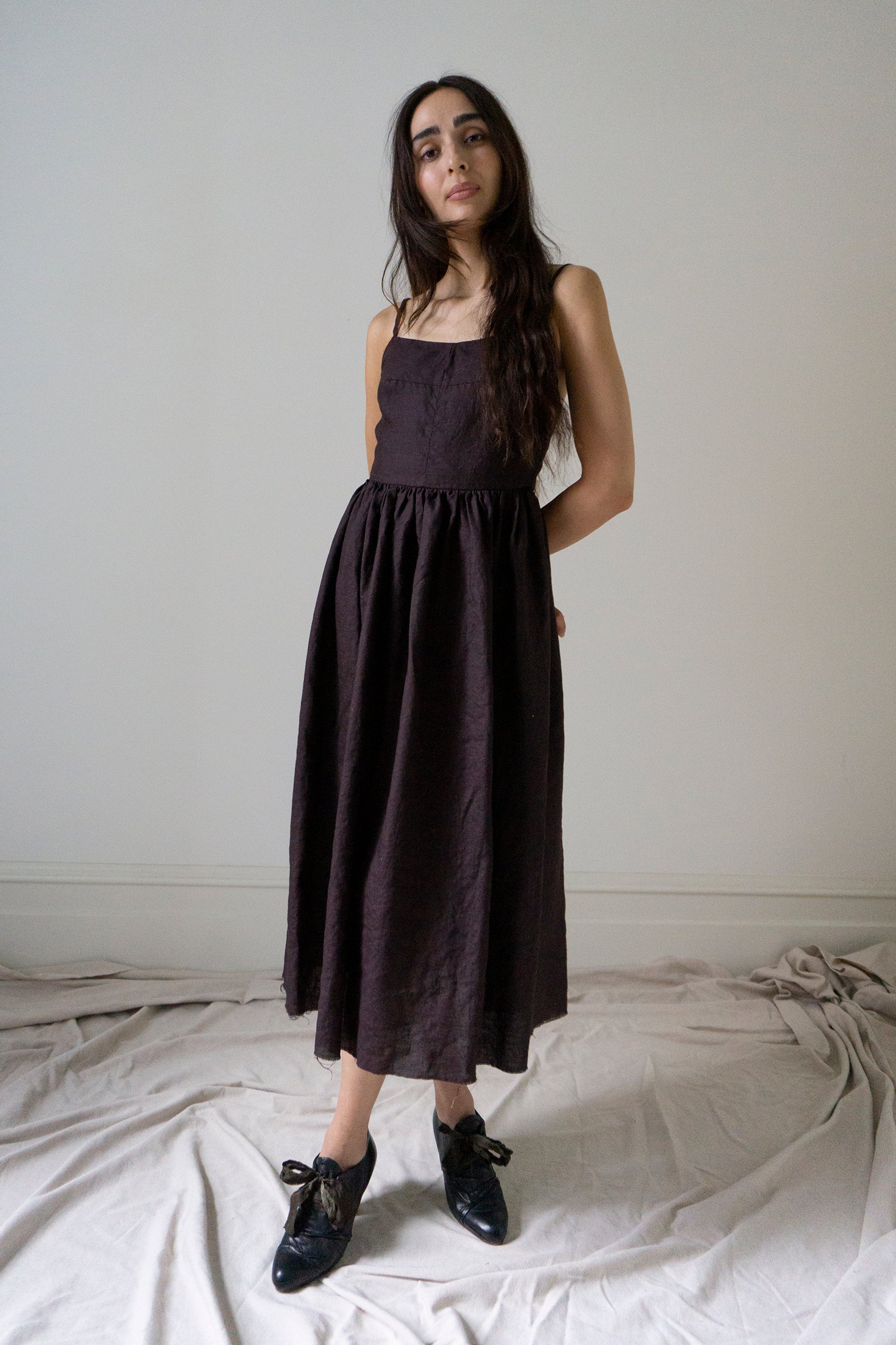 Robe en lin Mathilde - Prune