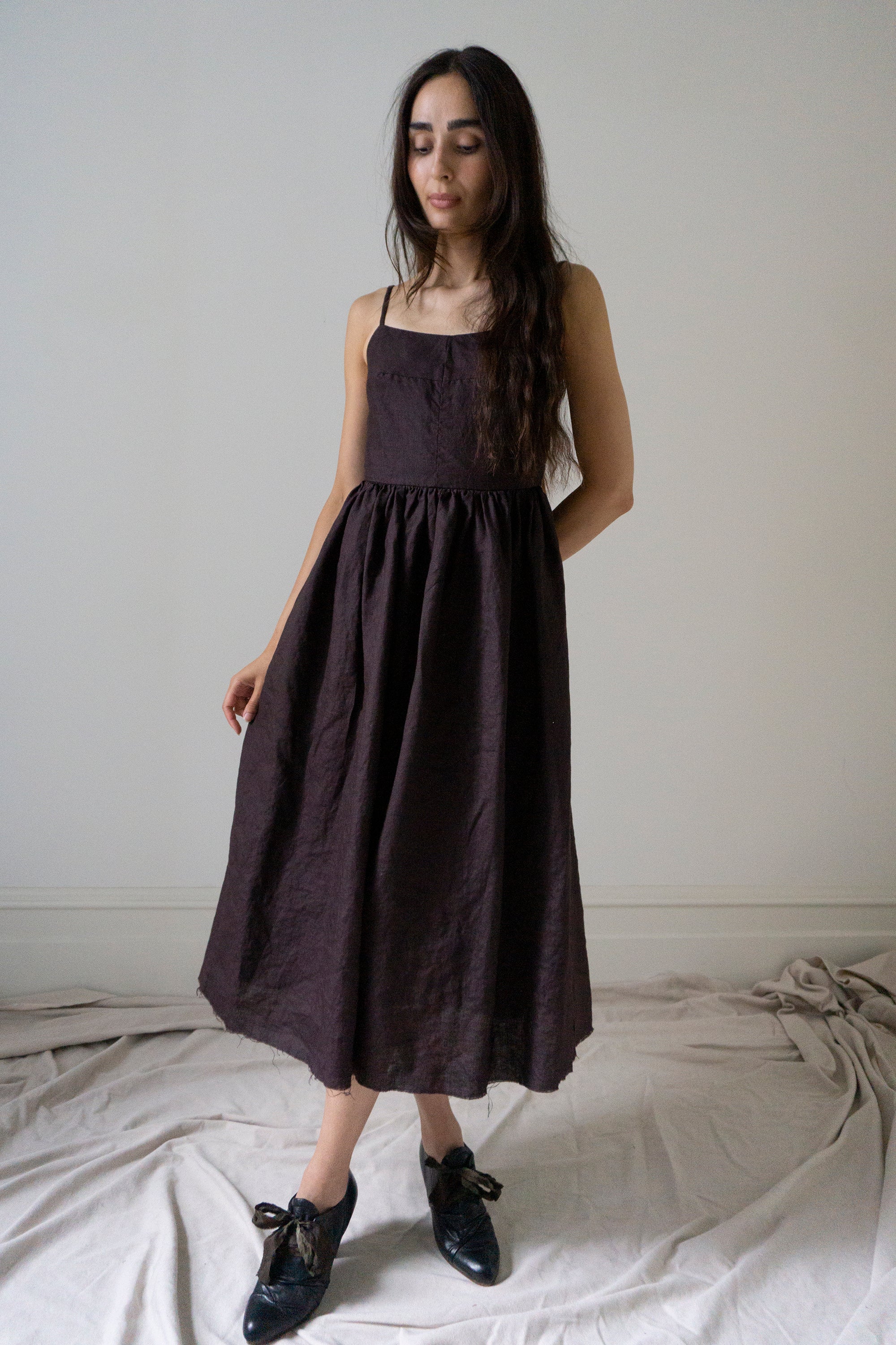 Robe en lin Mathilde - Prune