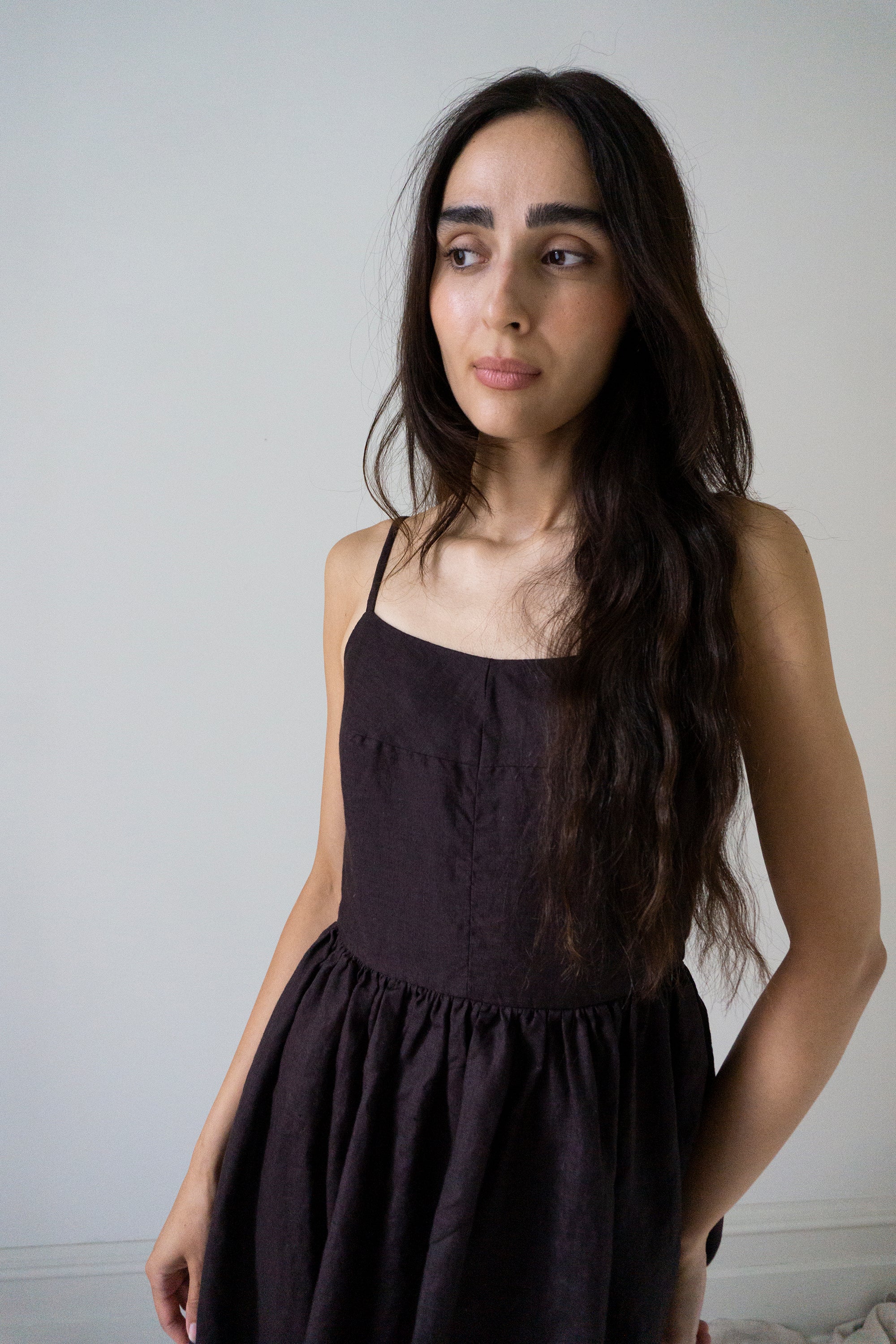 Robe en lin Mathilde - Prune