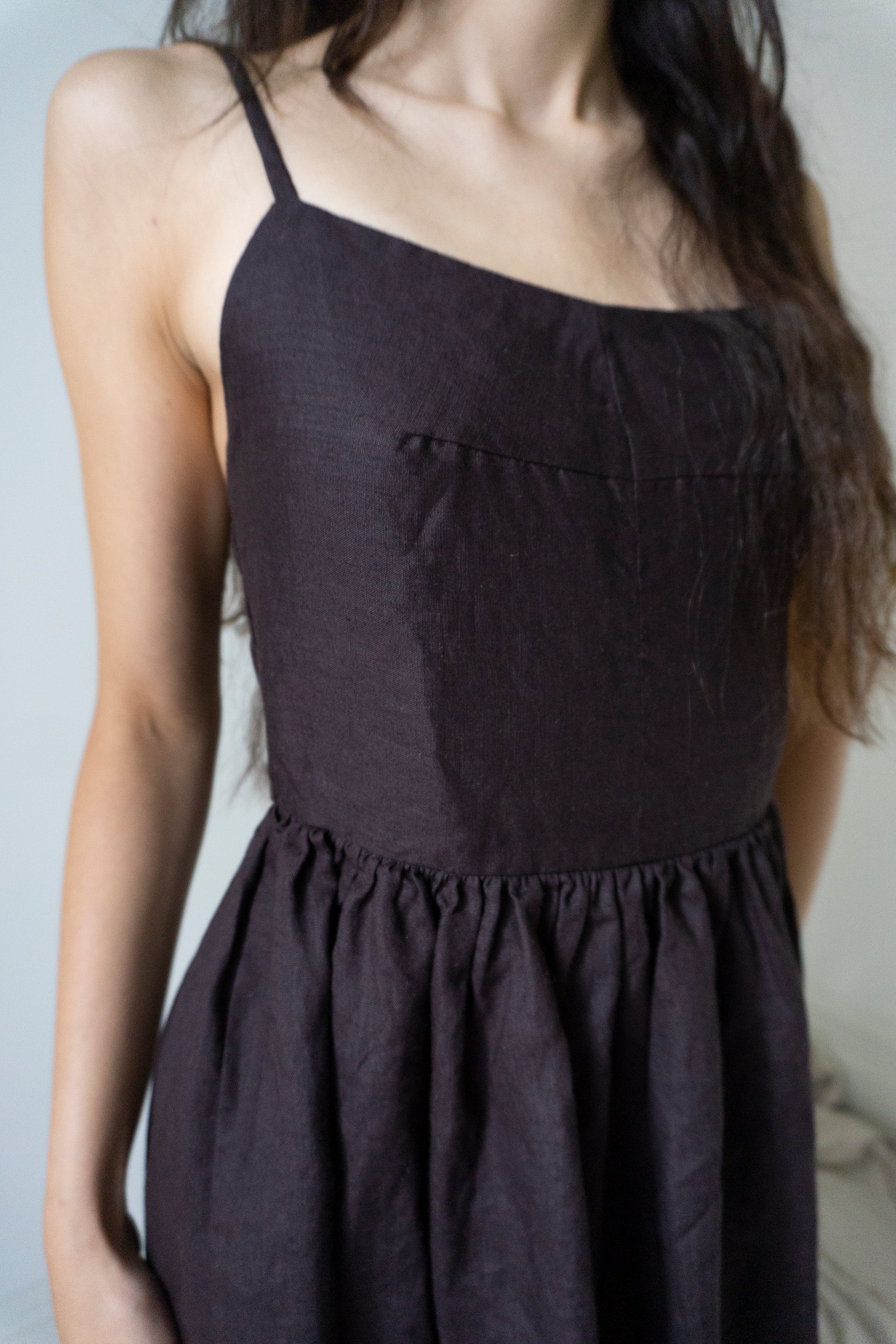Robe en lin Mathilde - Prune