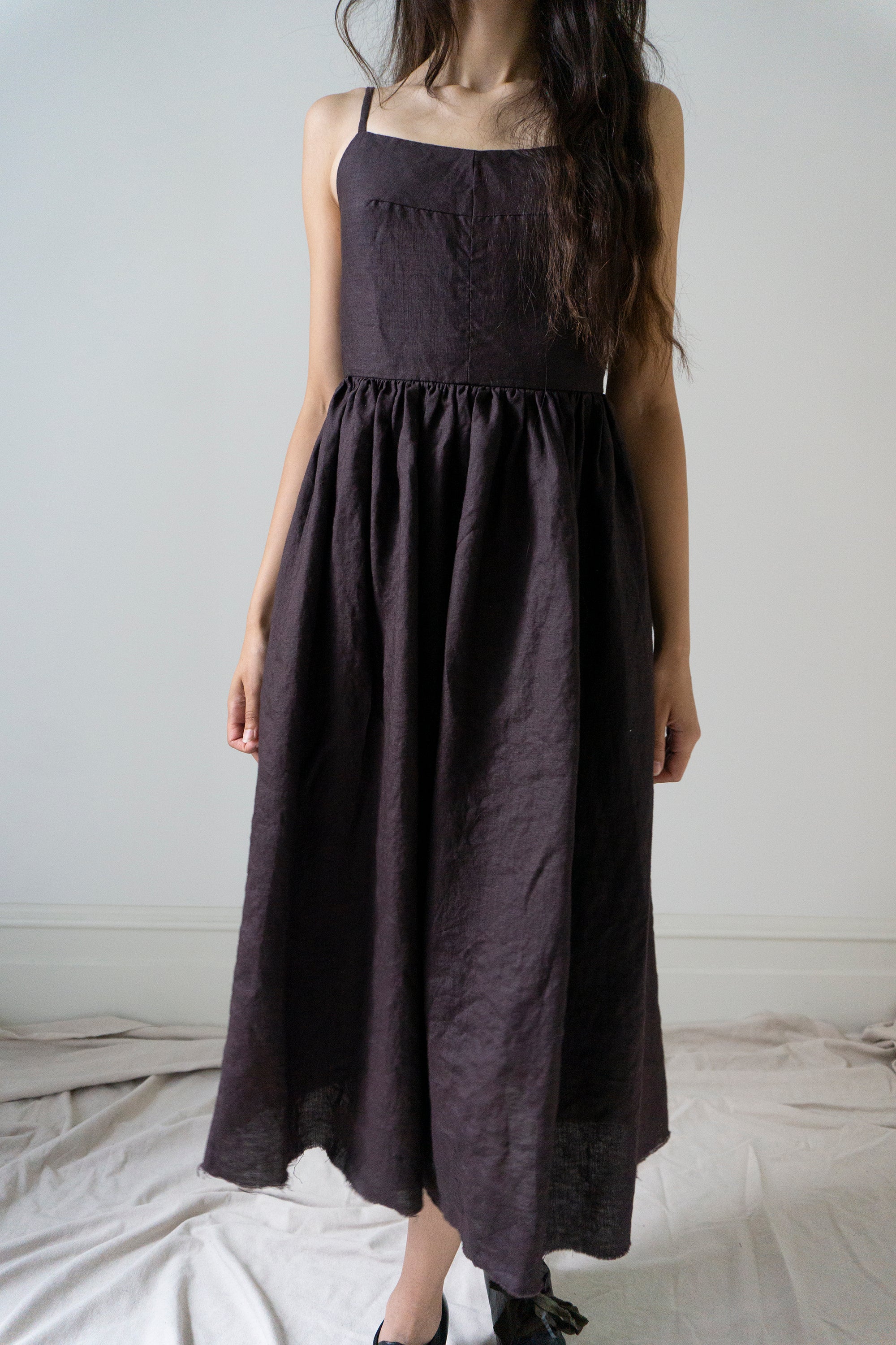 Robe en lin Mathilde - Prune