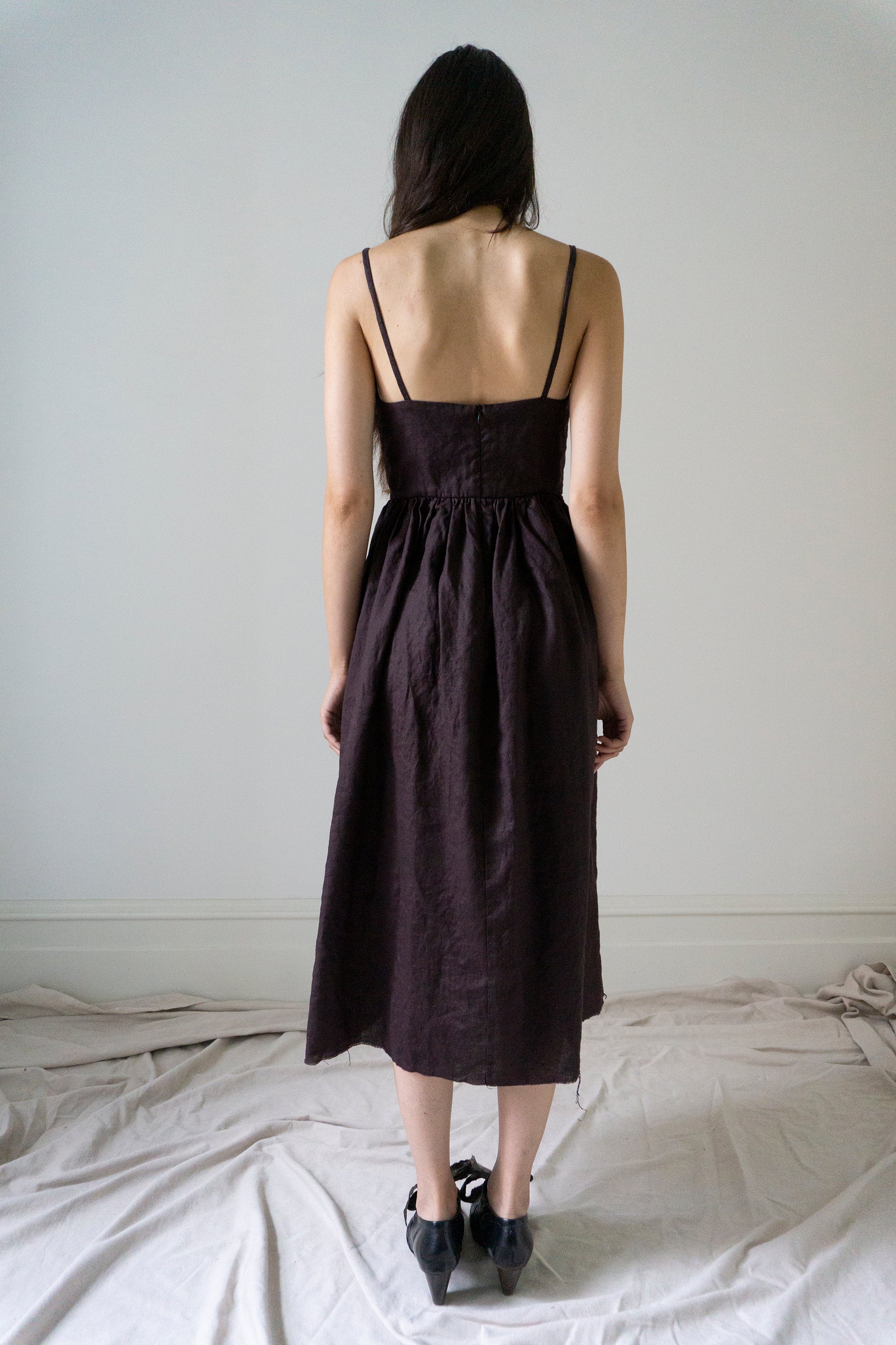 Robe en lin Mathilde - Prune