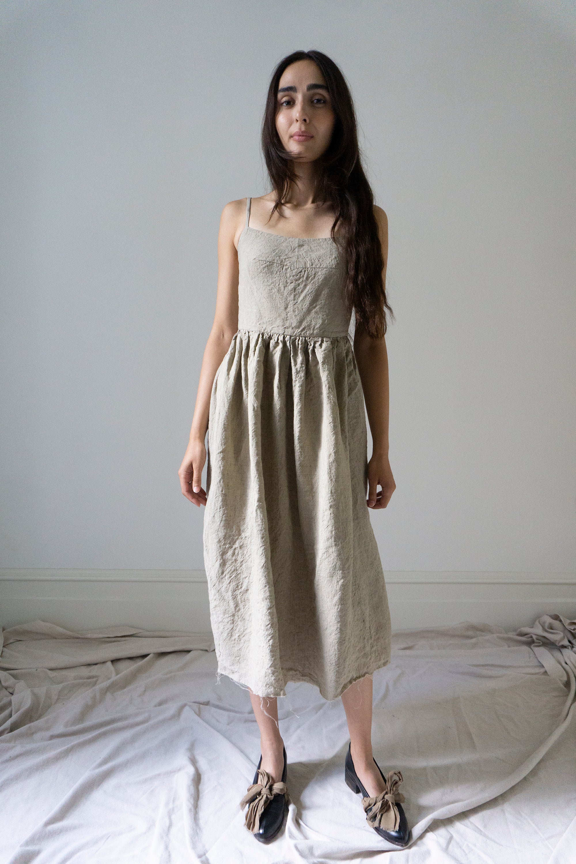 Robe en lin Mathilde - Avoine sauvage