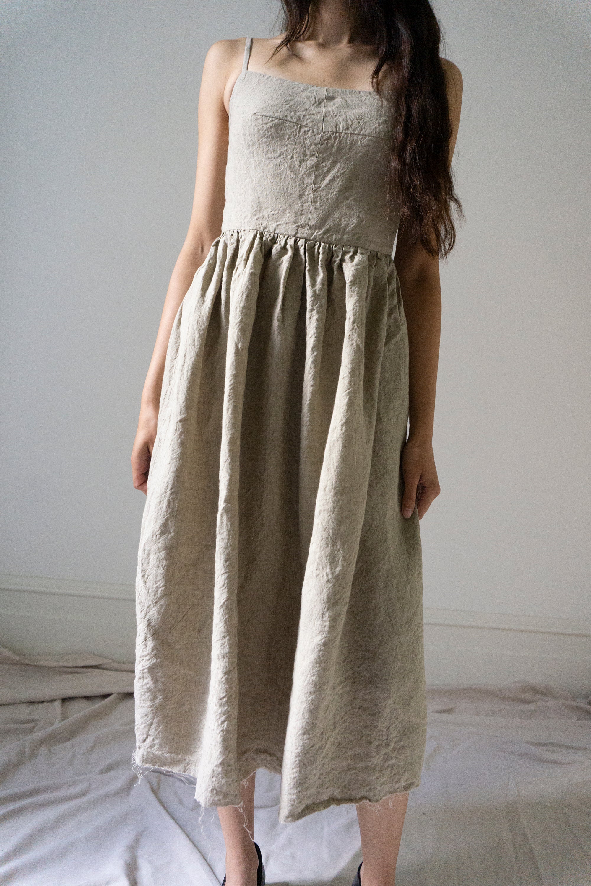 Robe en lin Mathilde - Avoine sauvage