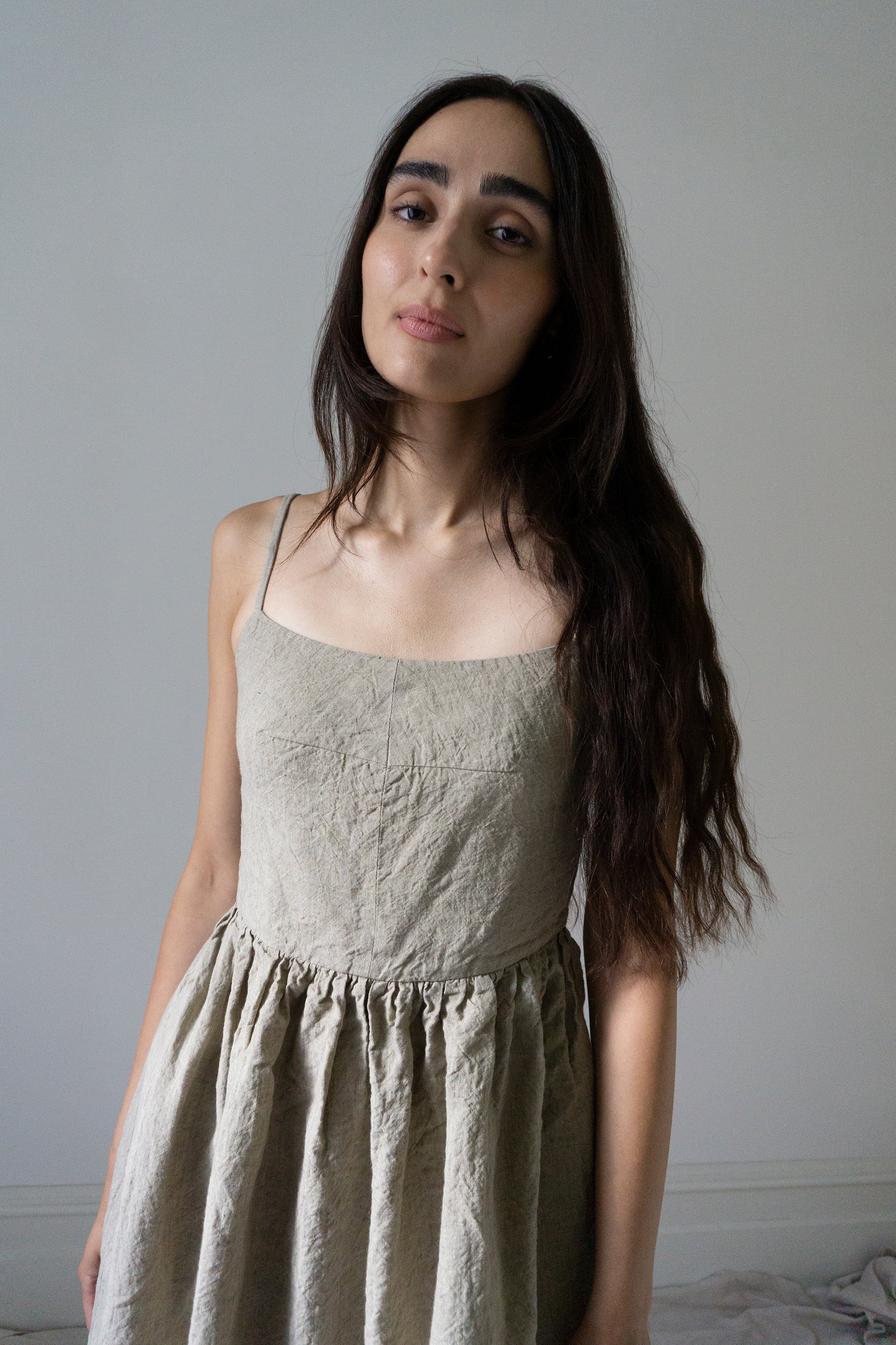 Mathilde Linen Dress - Oatstraw