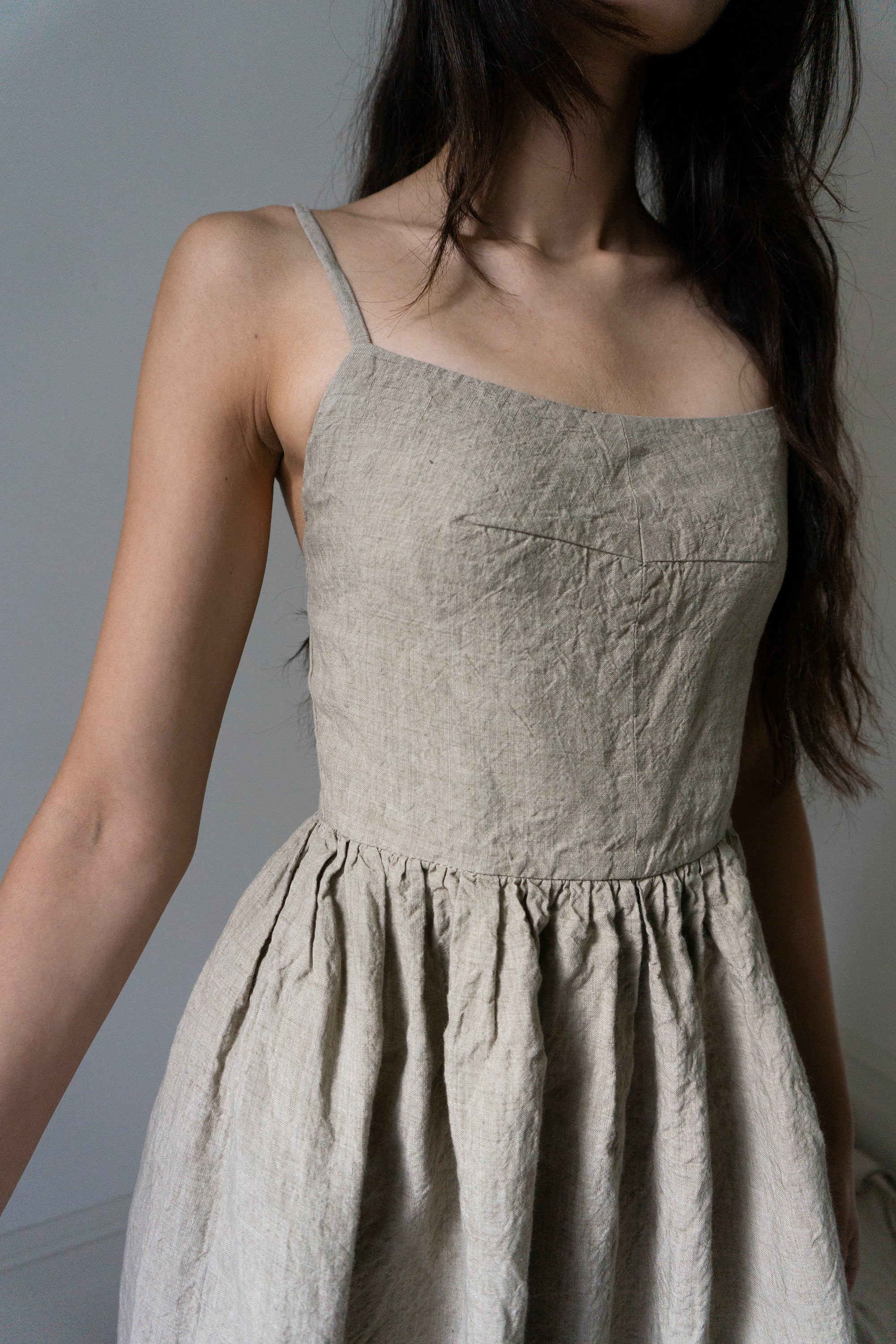 Mathilde Linen Dress - Oatstraw