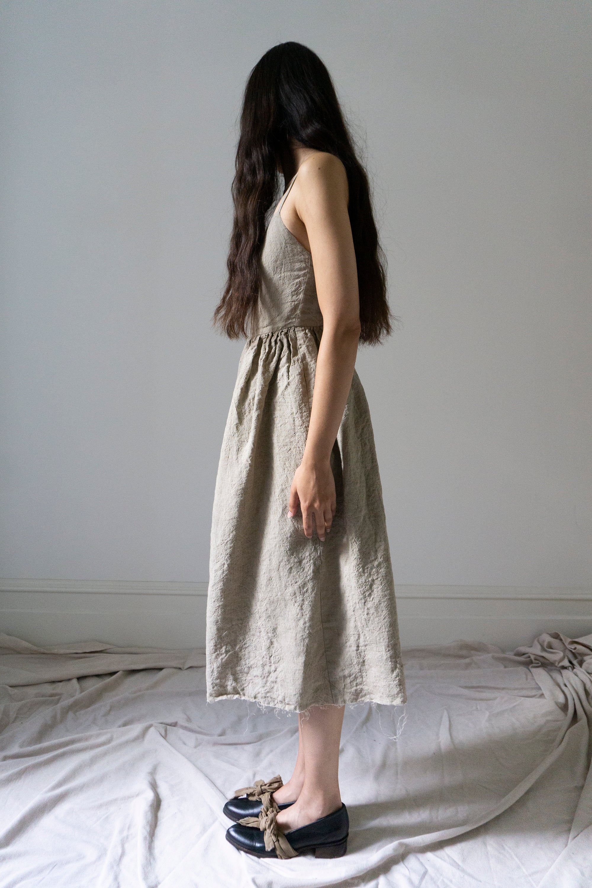 Mathilde Linen Dress - Oatstraw