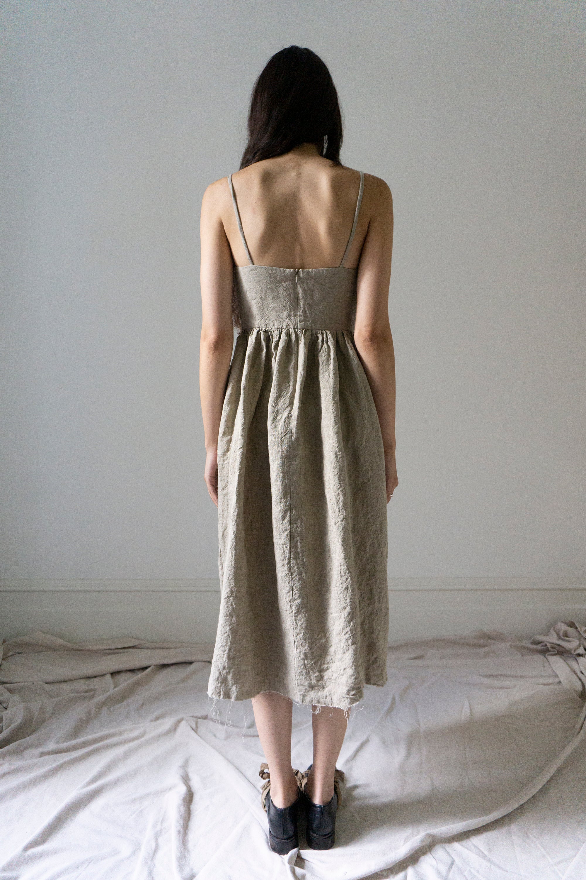Mathilde Linen Dress - Oatstraw