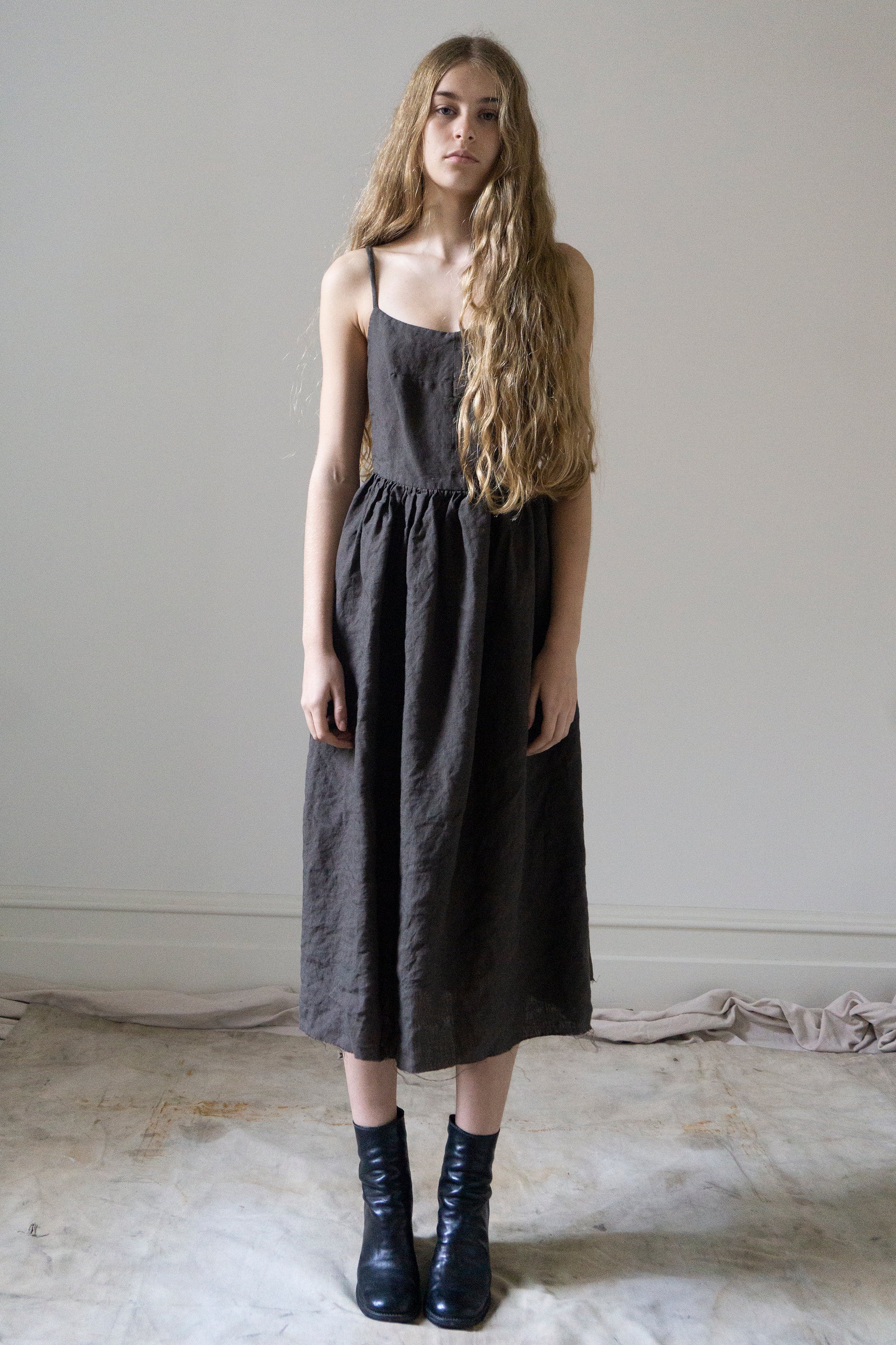 Robe en lin Mathilde - Marron