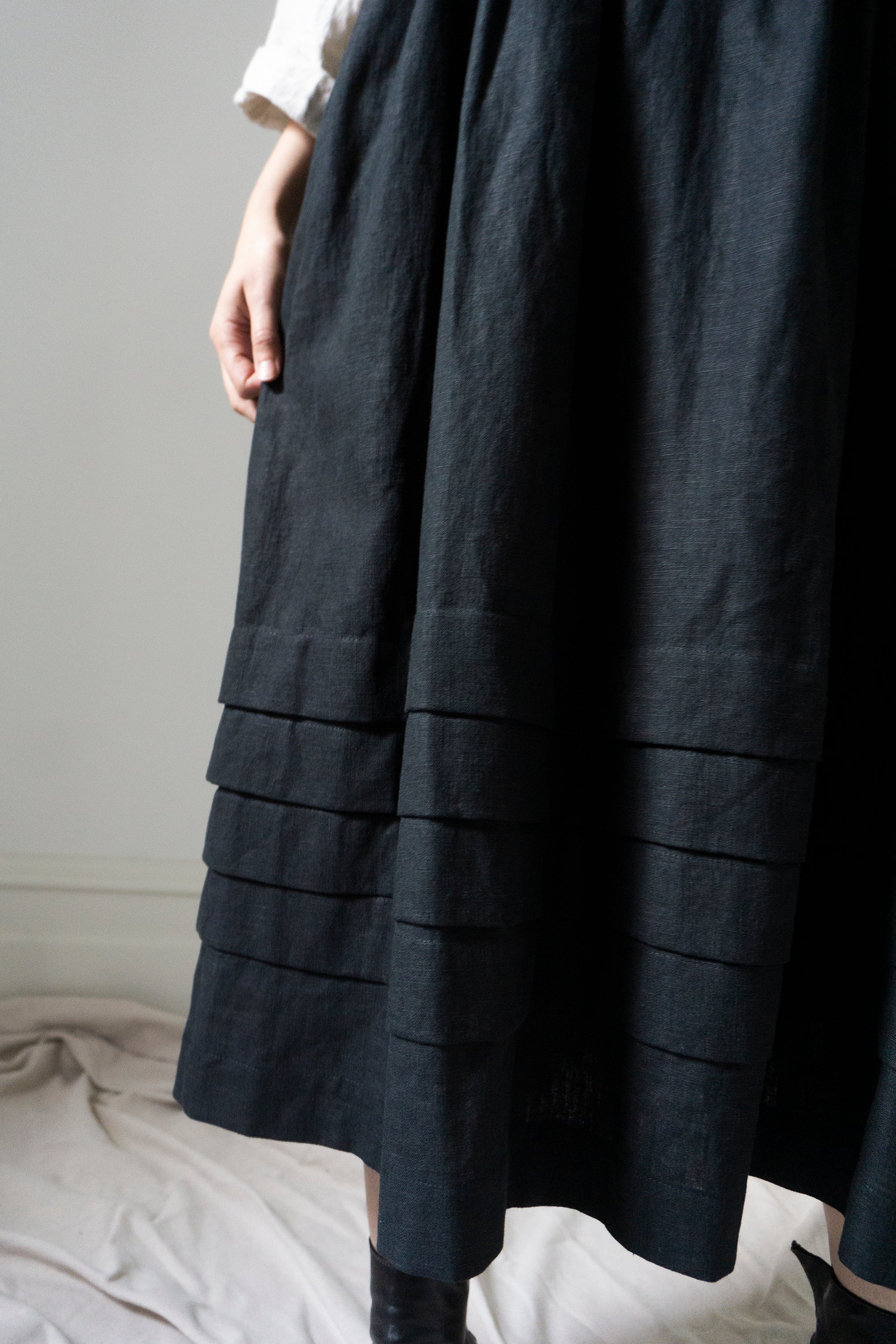 Robe en lin Juliet - Noir