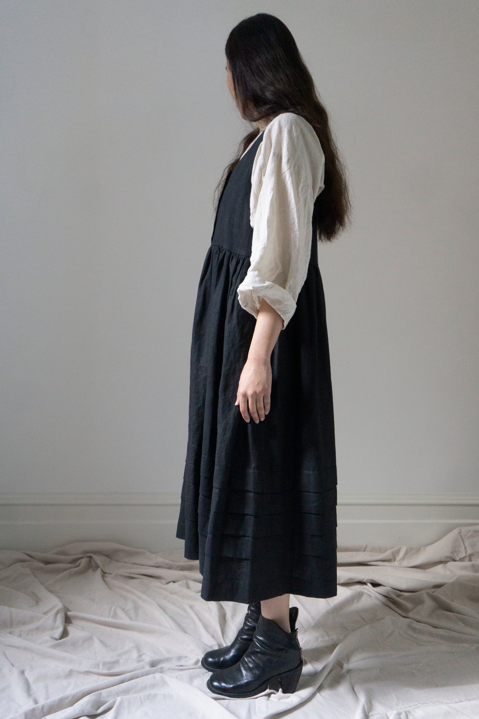 Robe en lin Juliet - Noir