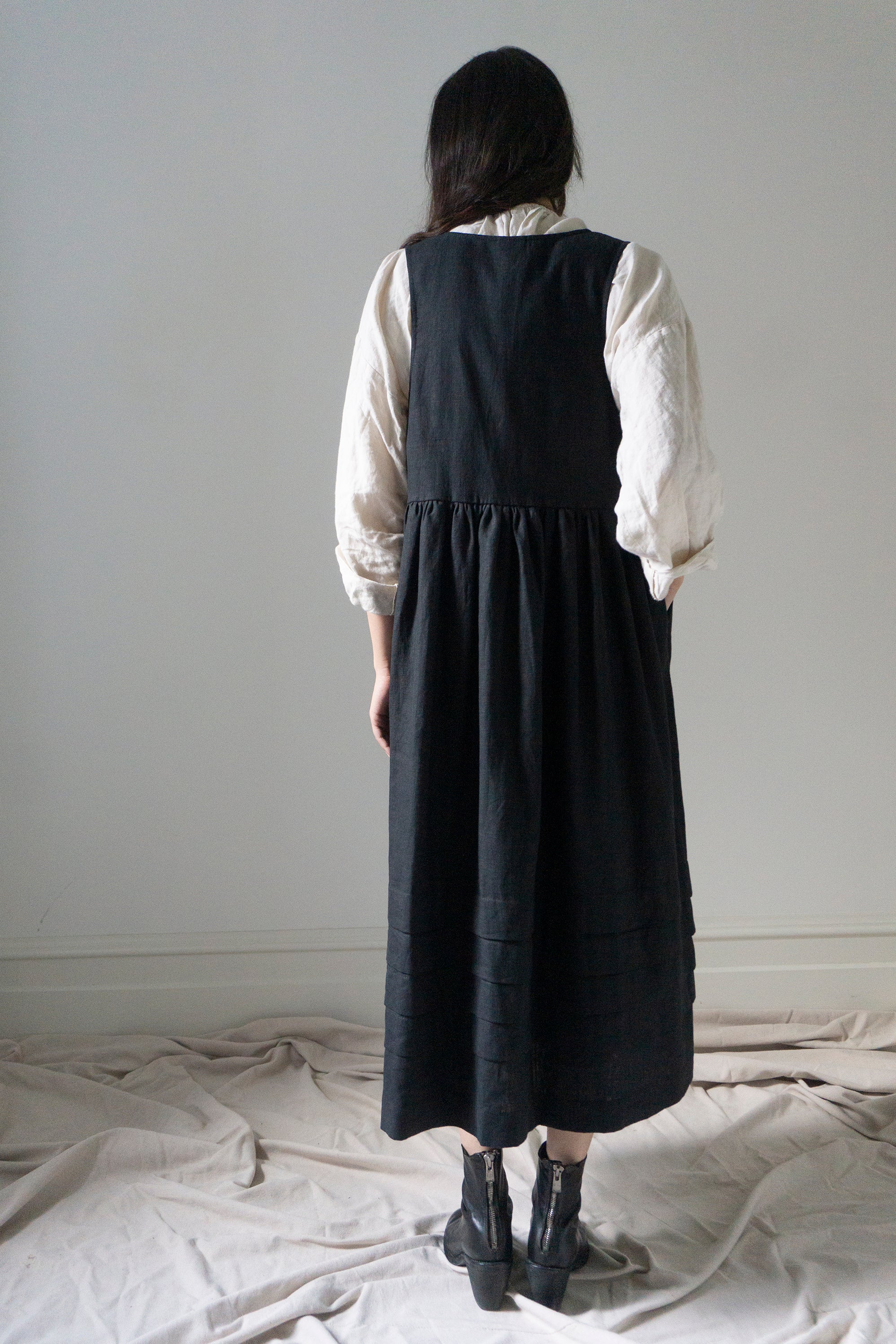 Robe en lin Juliet - Noir