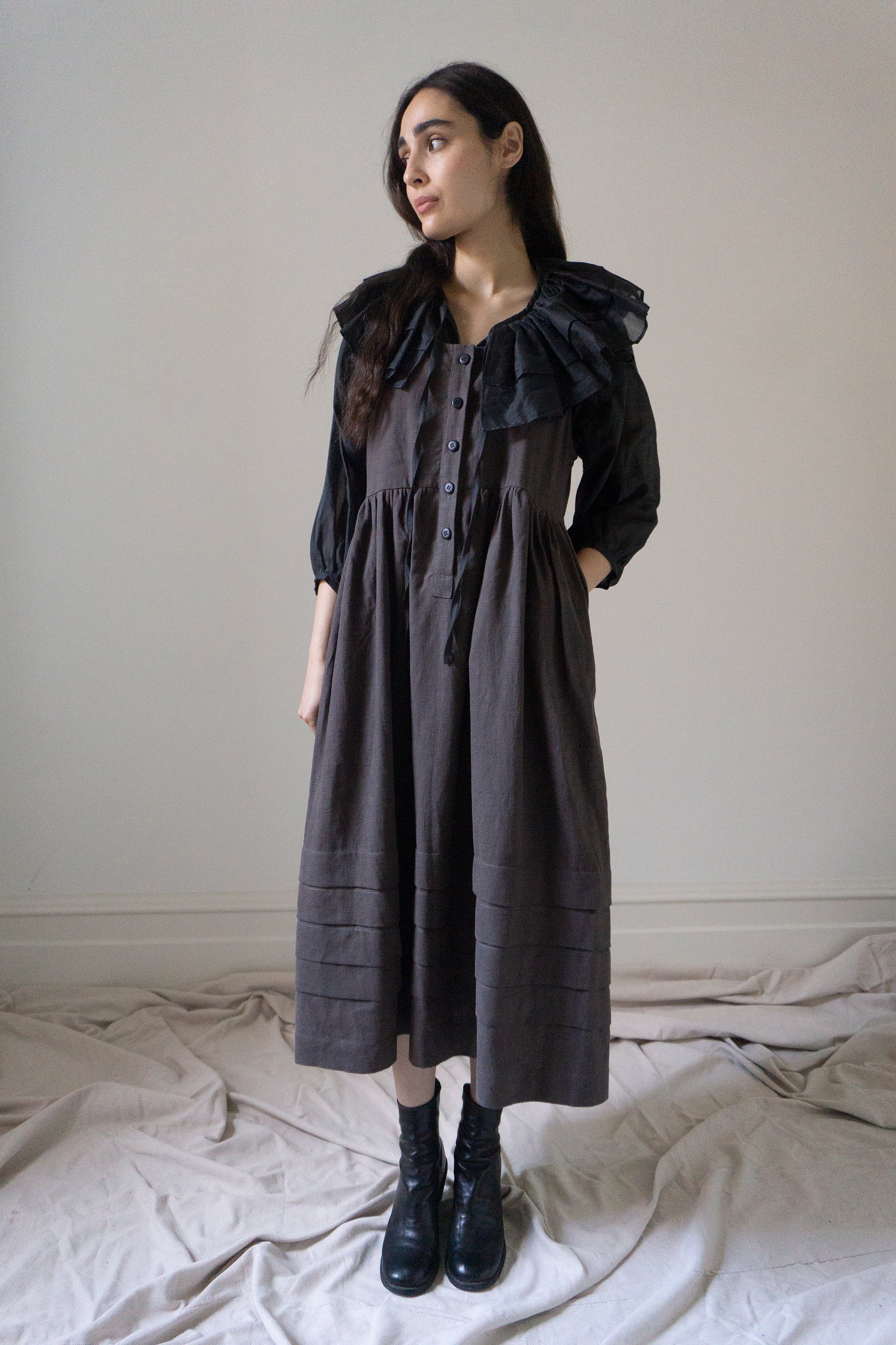 Robe en lin Juliet - Marron