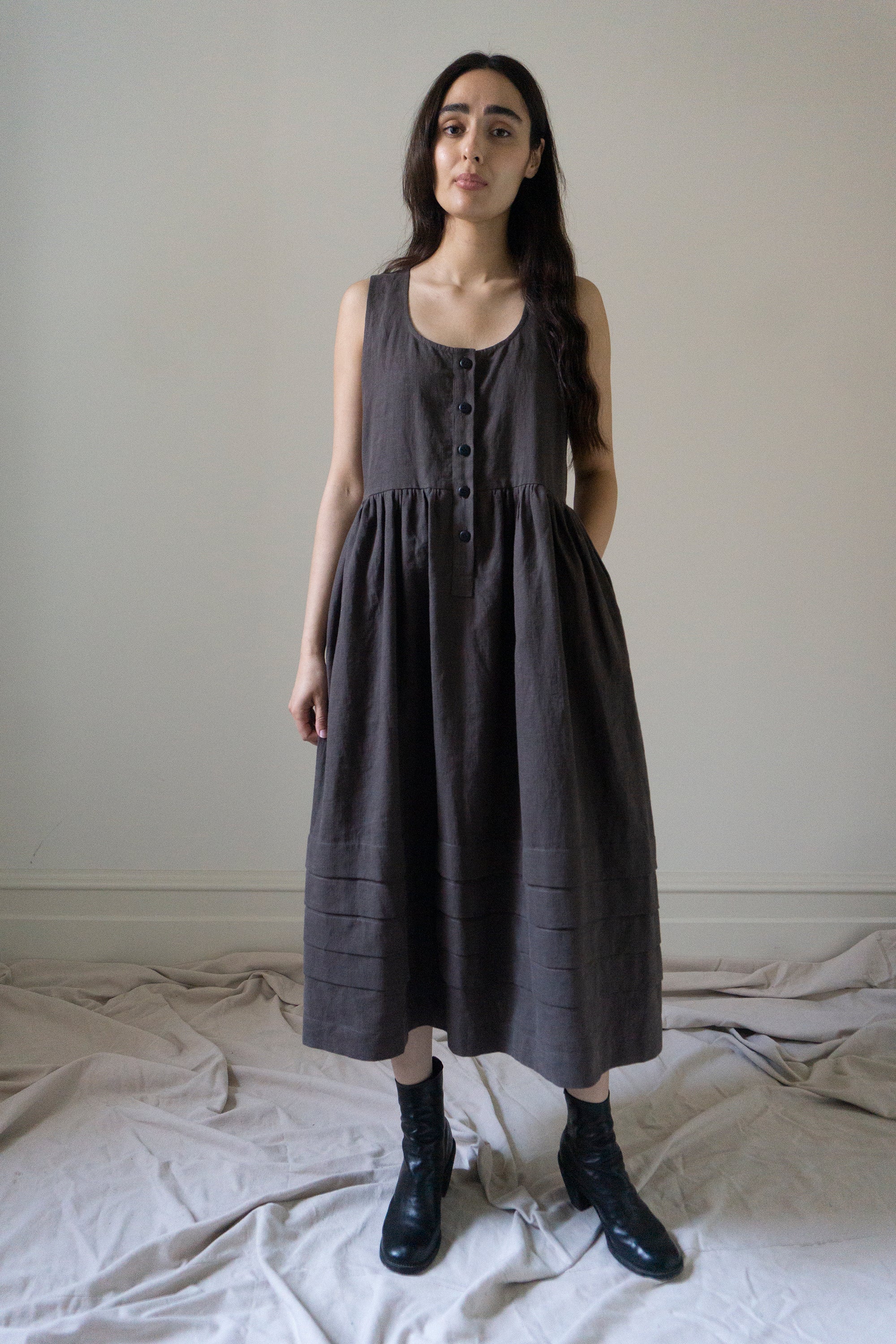 Robe en lin Juliet - Marron