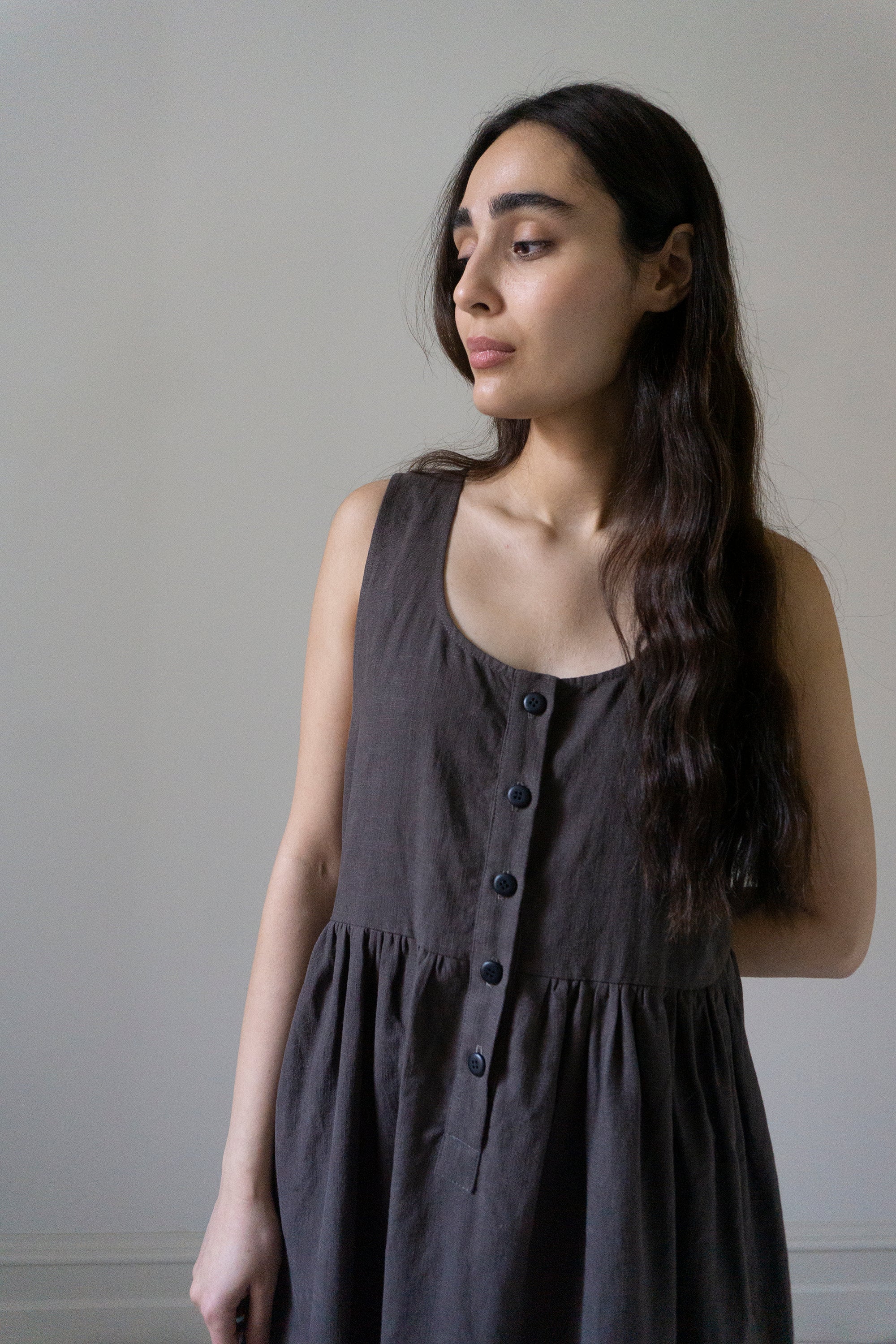 Robe en lin Juliet - Marron