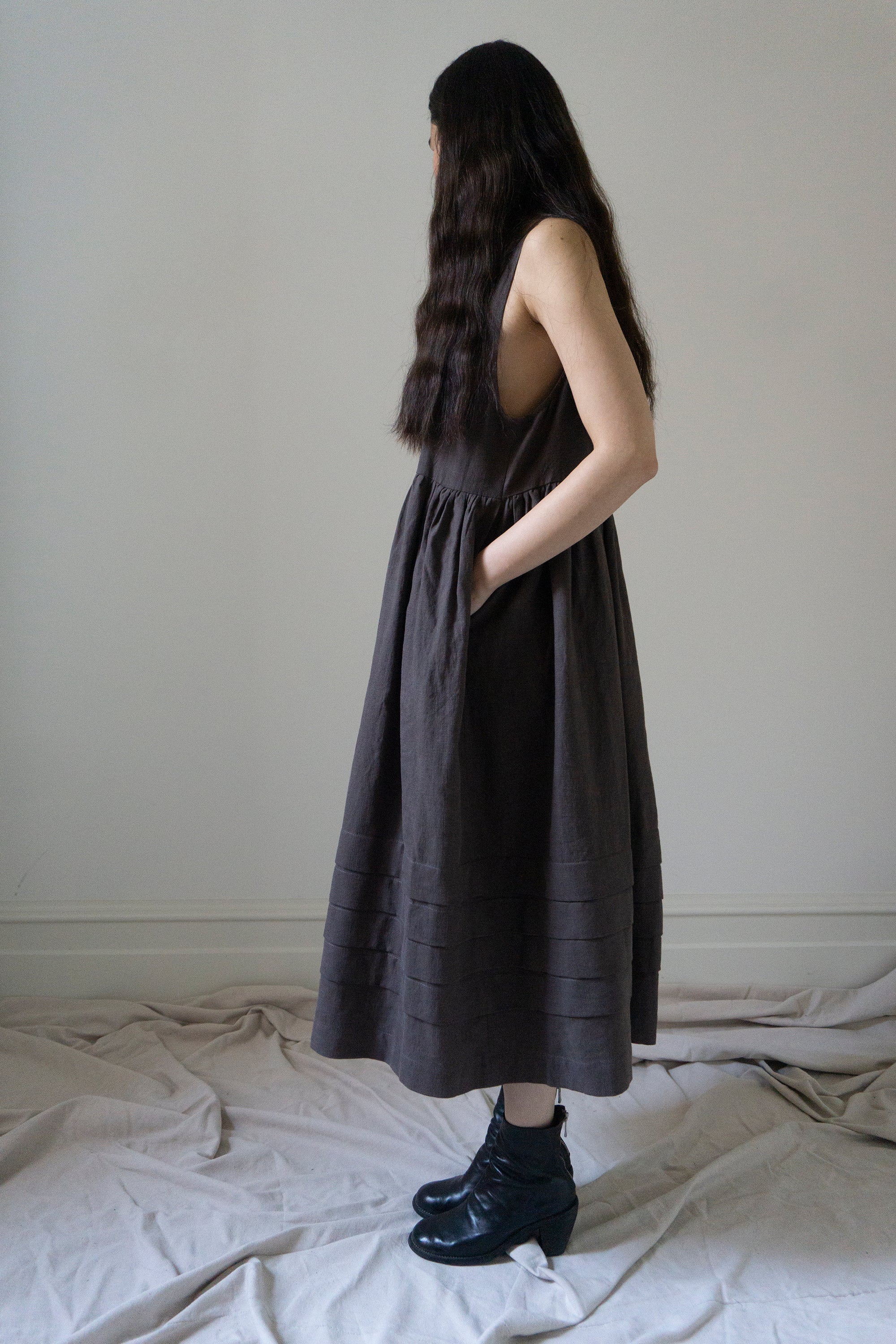 Robe en lin Juliet - Marron
