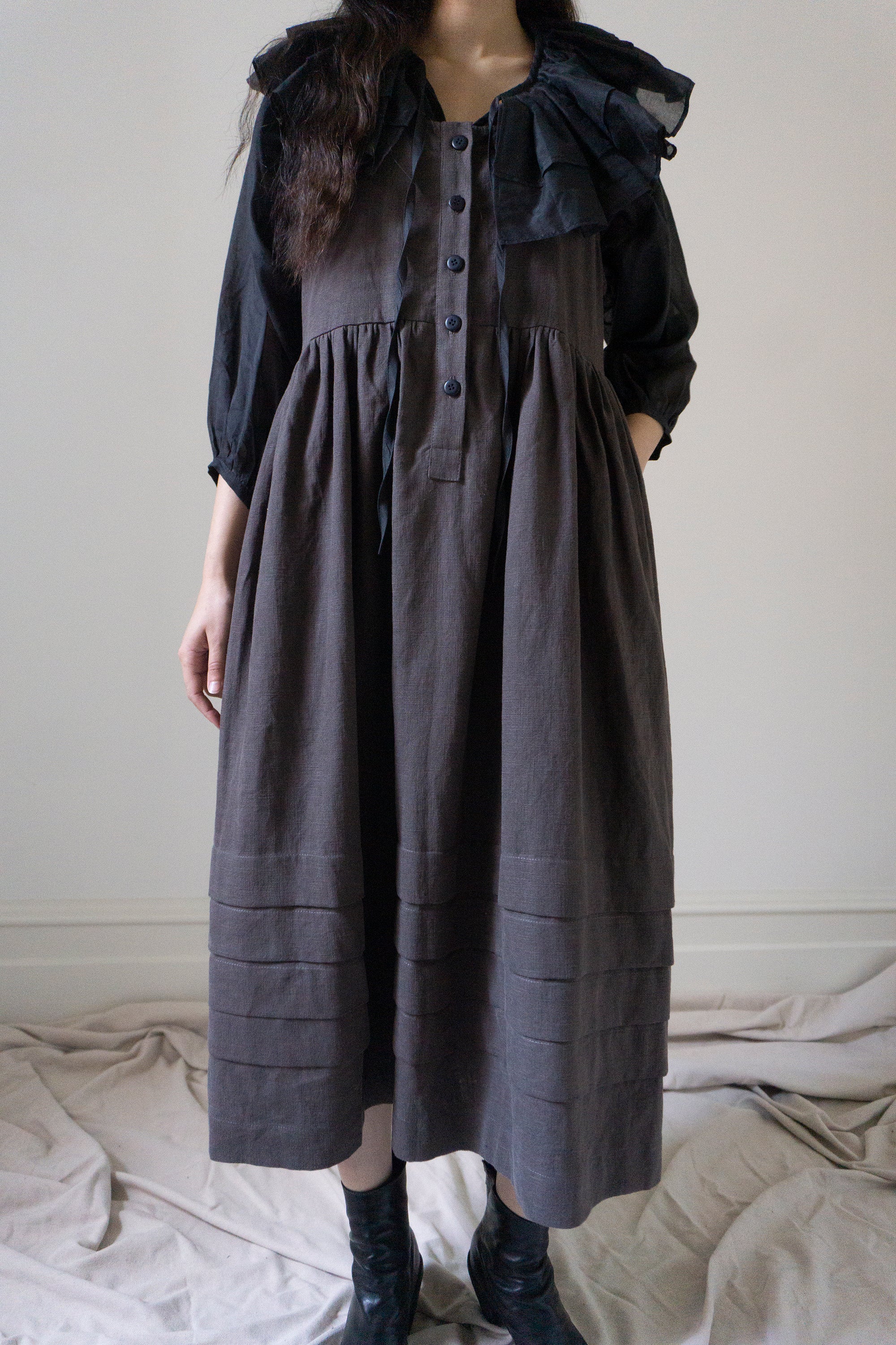 Robe en lin Juliet - Marron