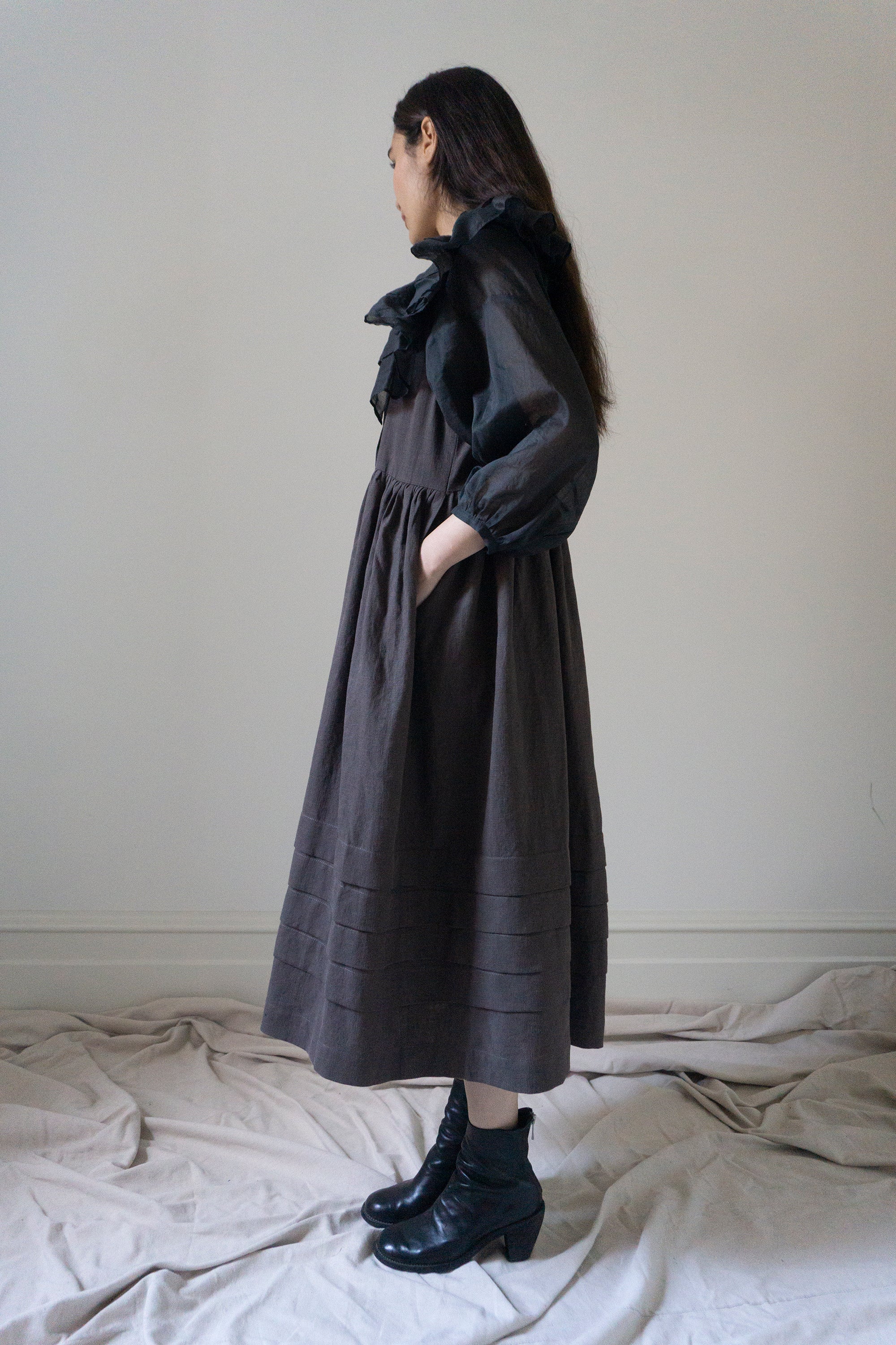 Robe en lin Juliet - Marron