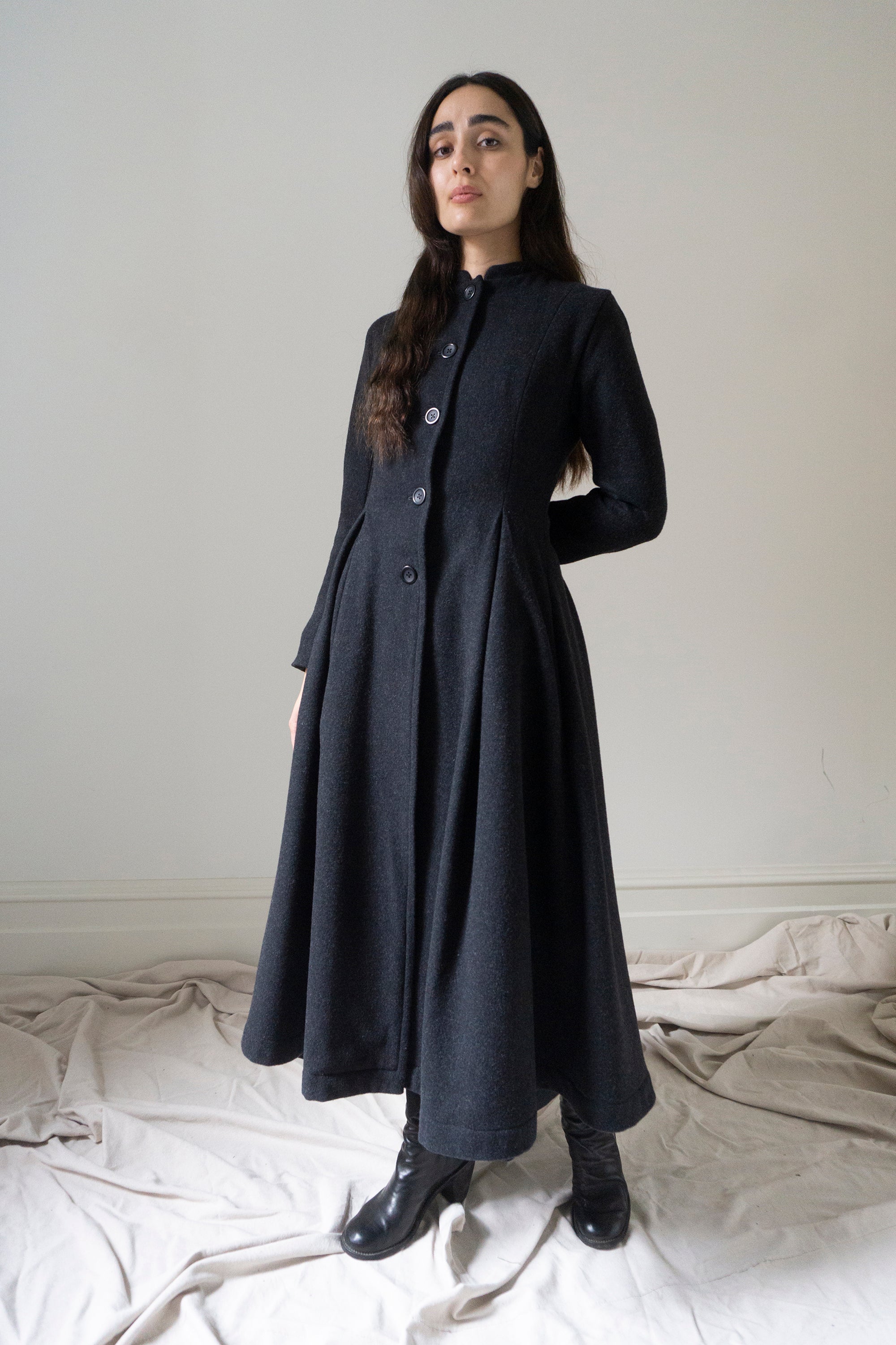 Manteau en laine Linnea - Graphite