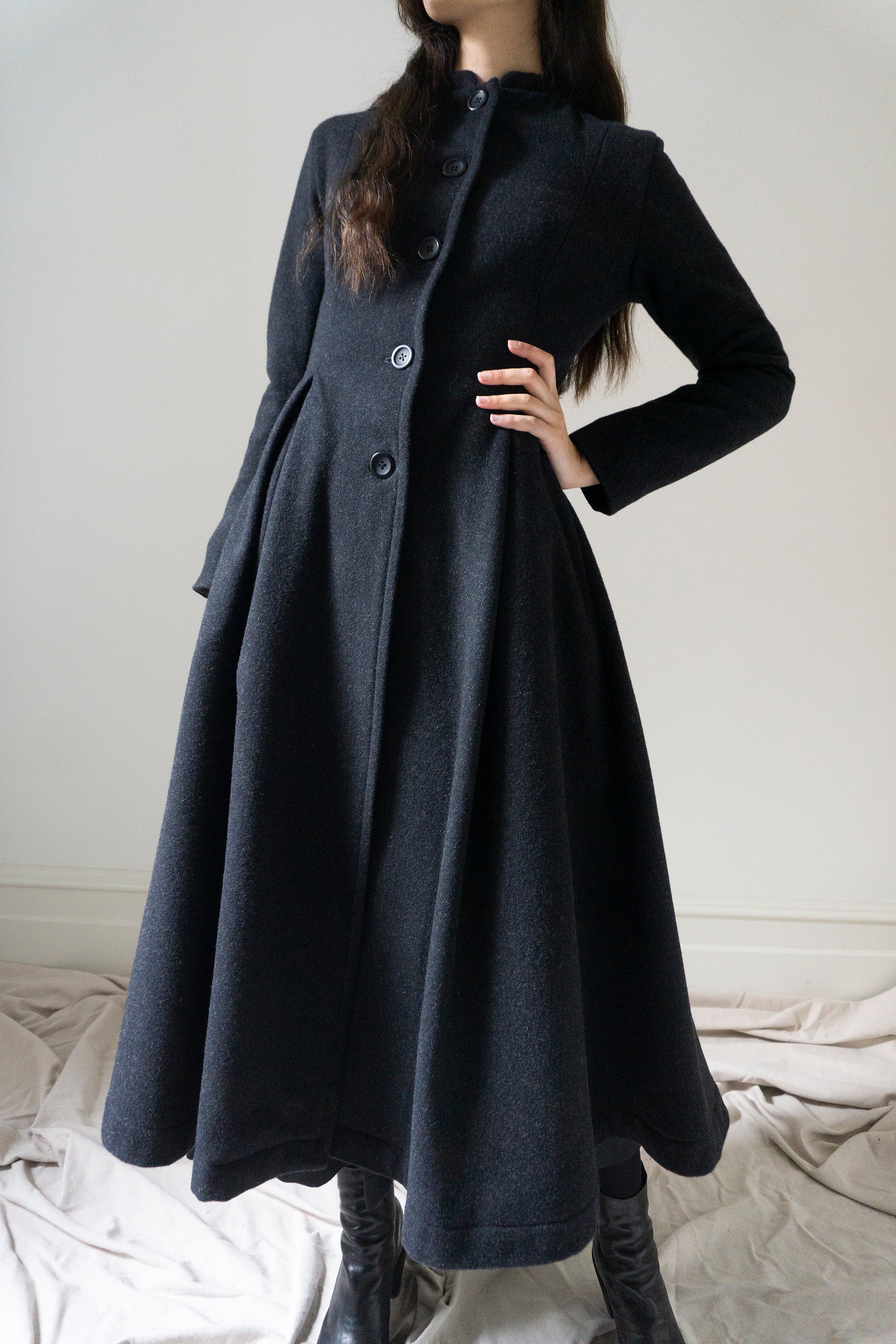 Manteau en laine Linnea - Graphite