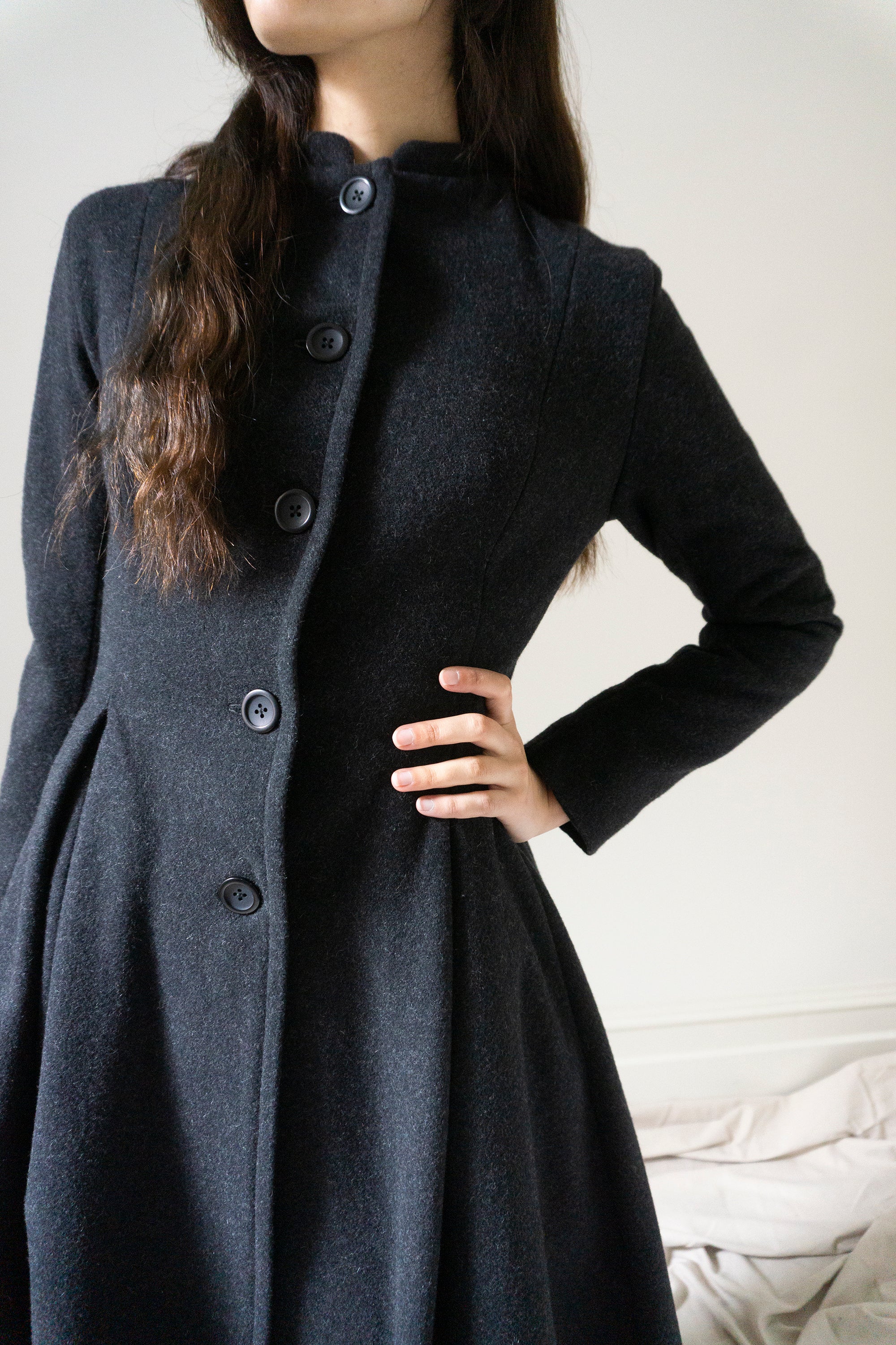 Manteau en laine Linnea - Graphite