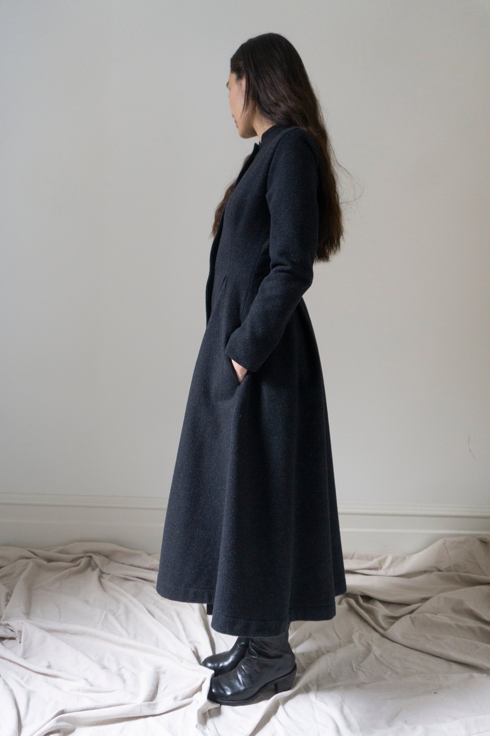 Manteau en laine Linnea - Graphite