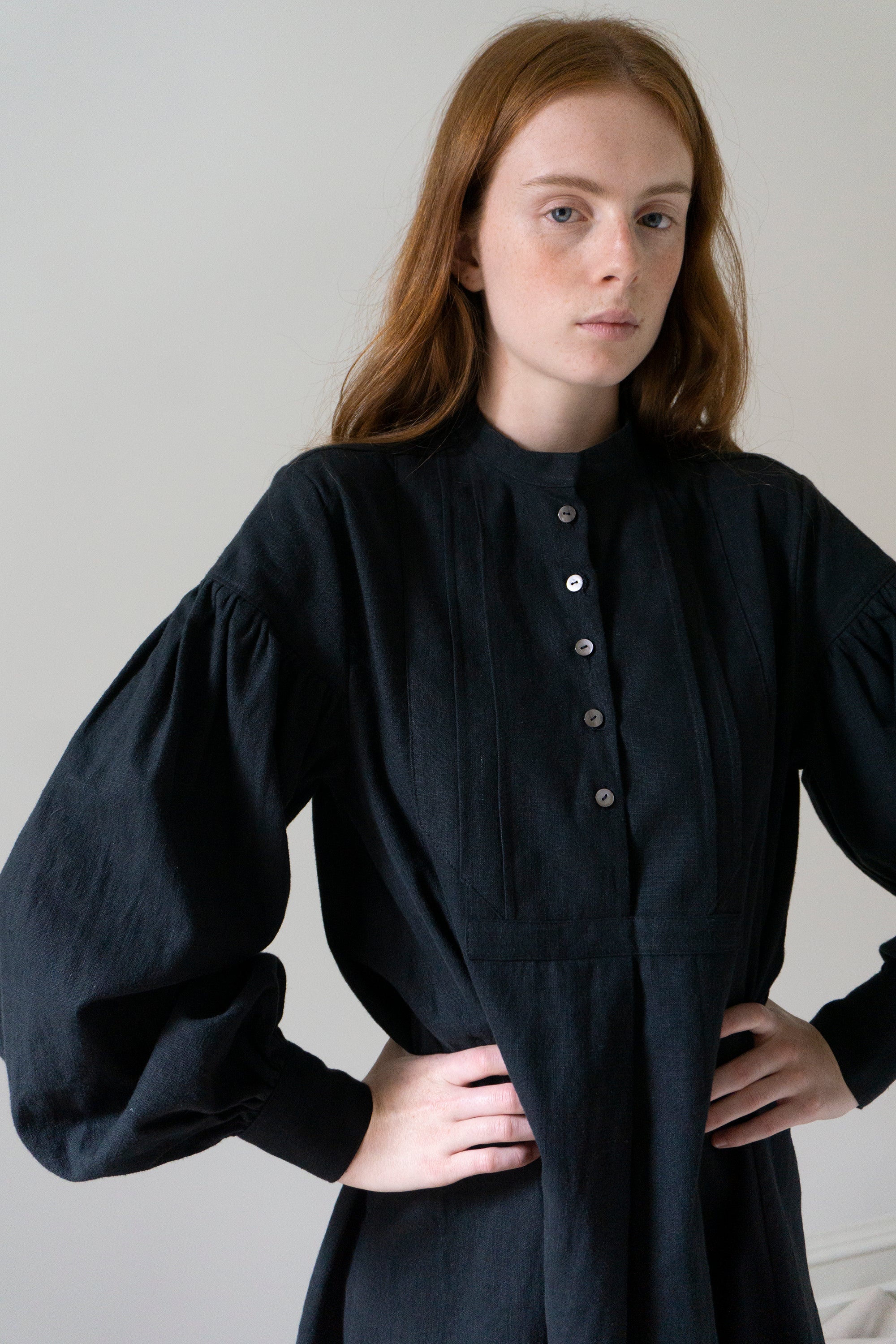 Robe en lin Nadine - Noir