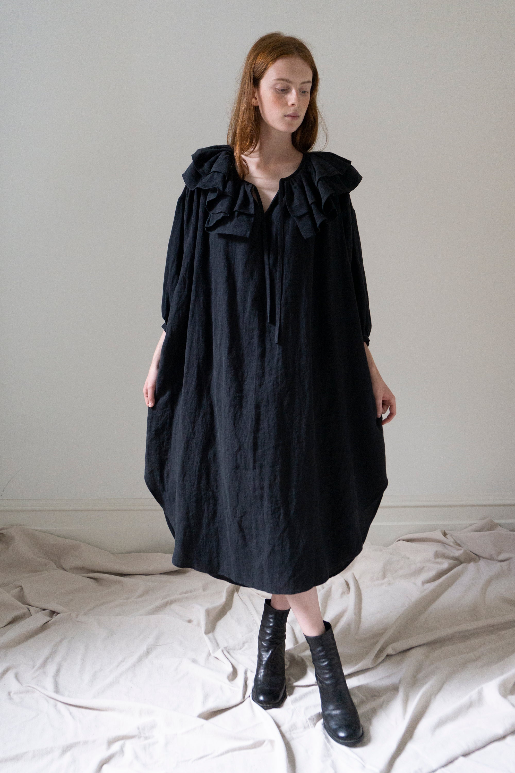 Rosario Linen Dress - Black