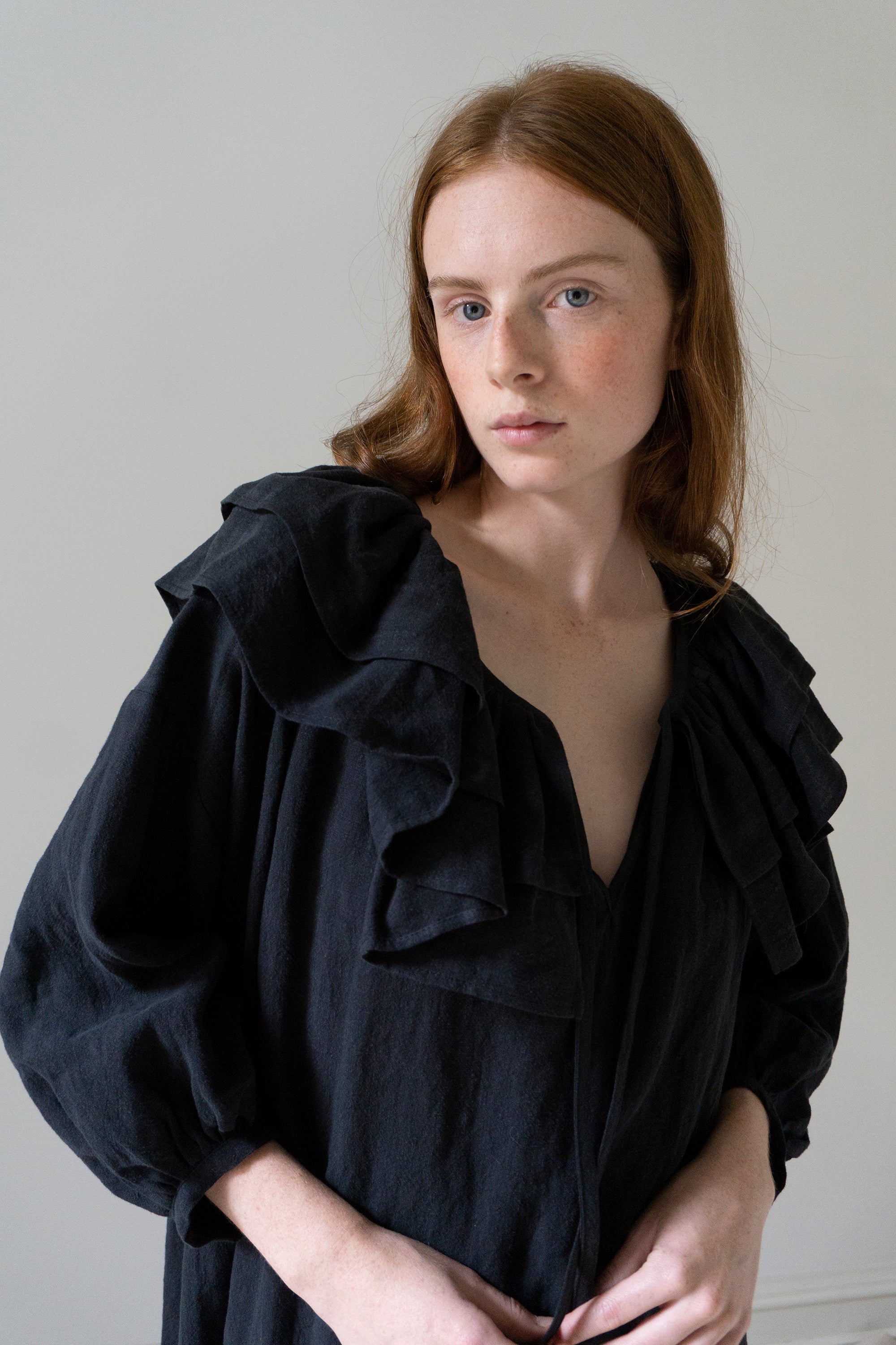 Rosario Linen Dress - Black