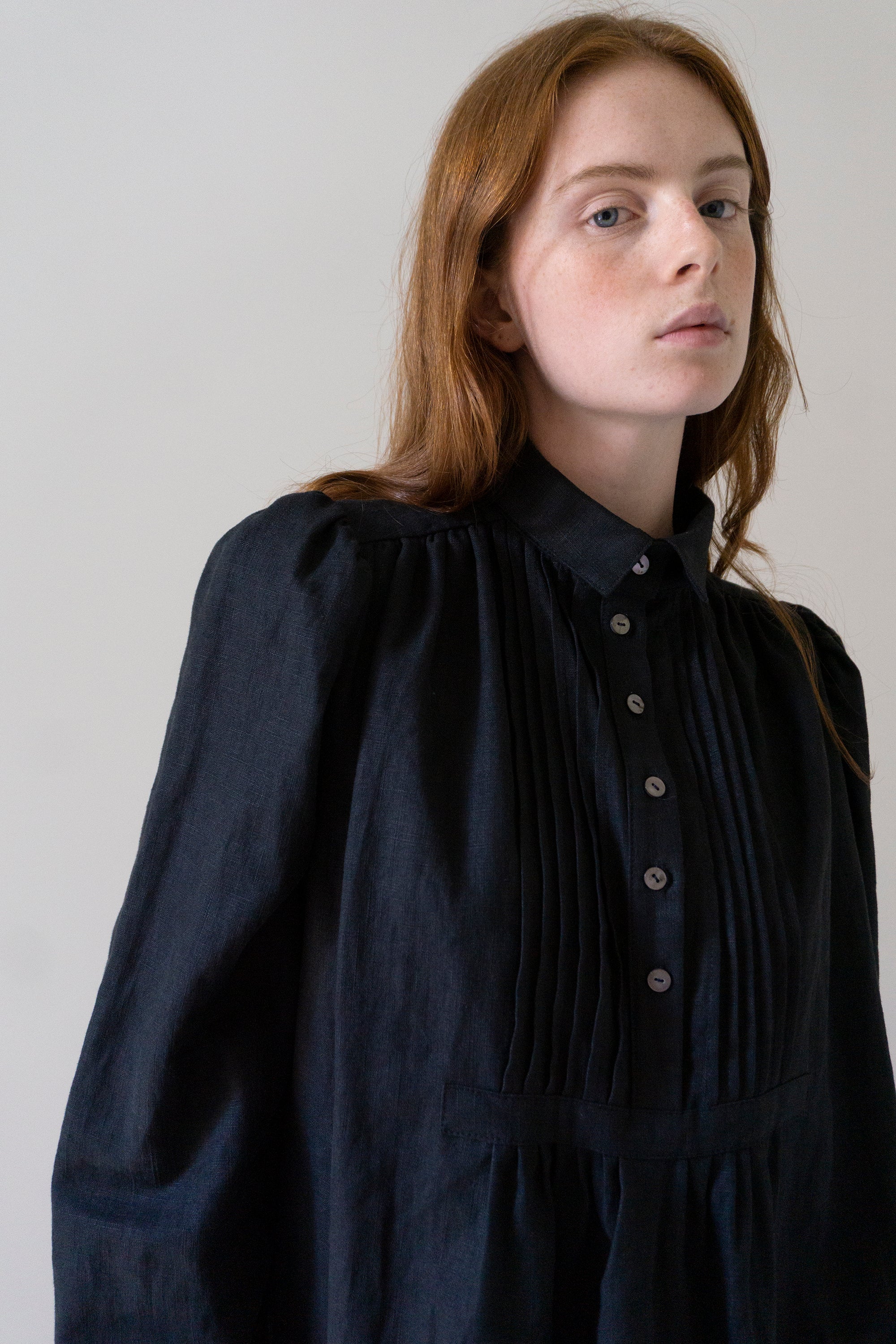 Shelley Linen Dress - Black