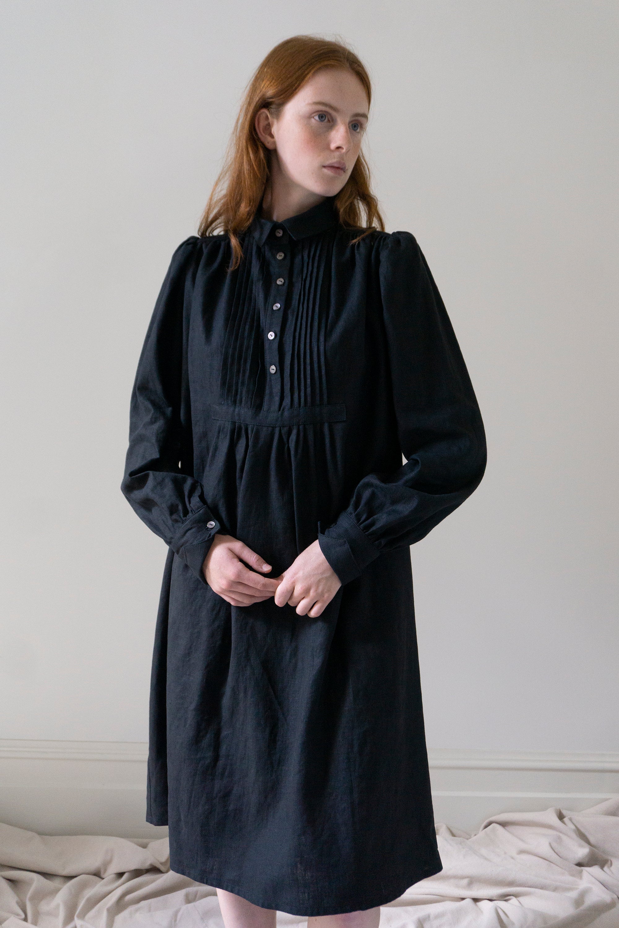 Shelley Linen Dress - Black