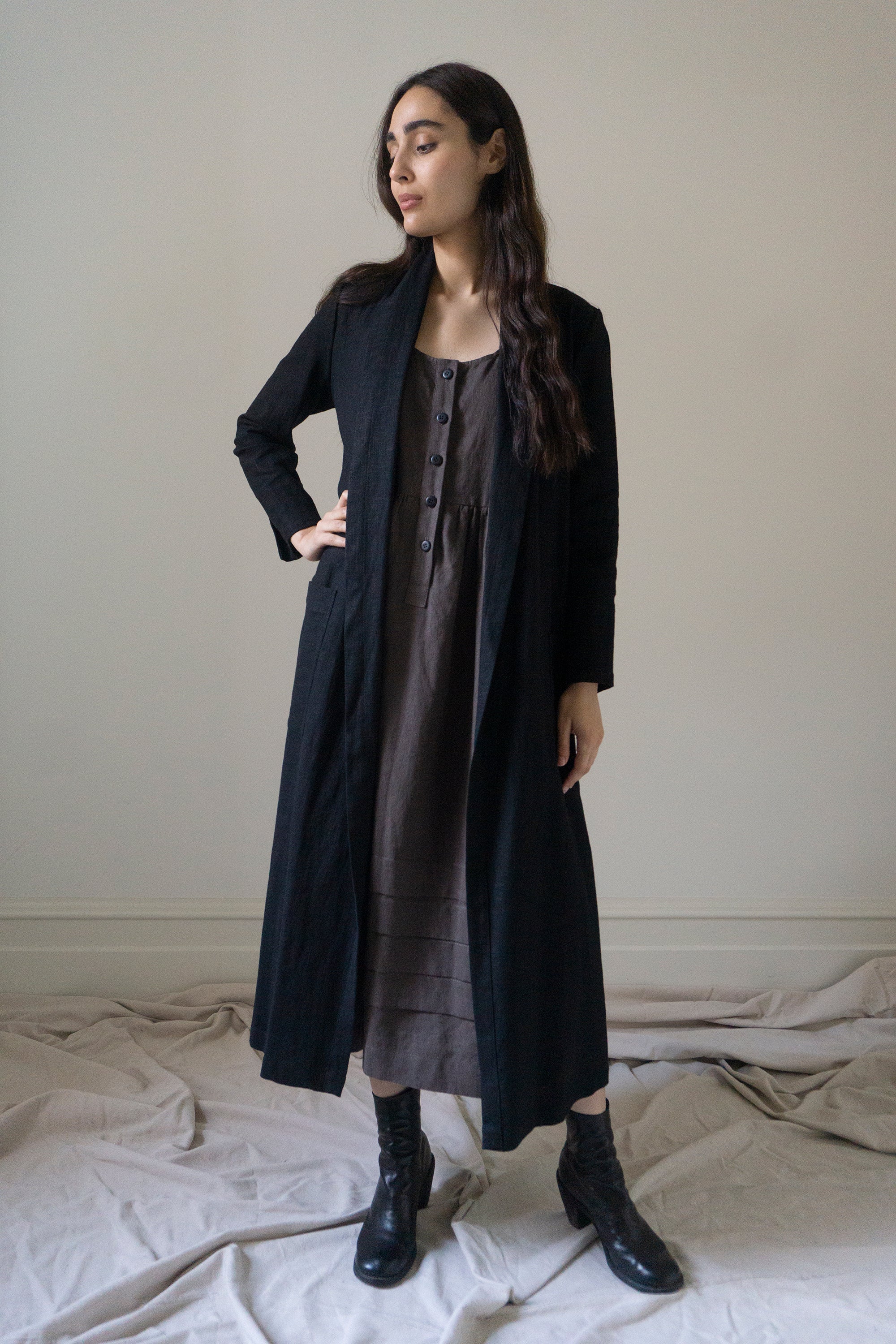 Wren Linen Jacket - Black