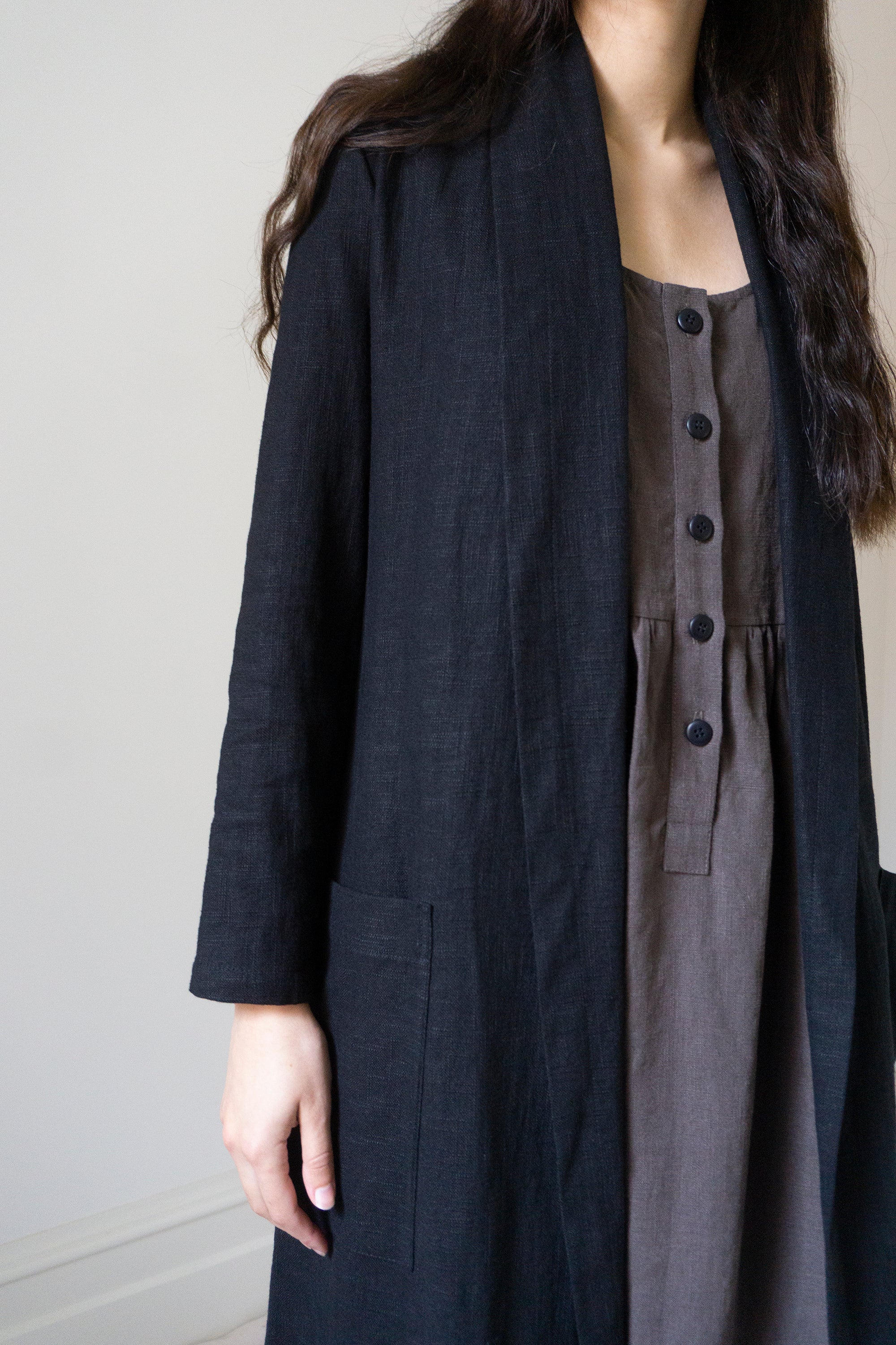 Wren Linen Jacket - Black
