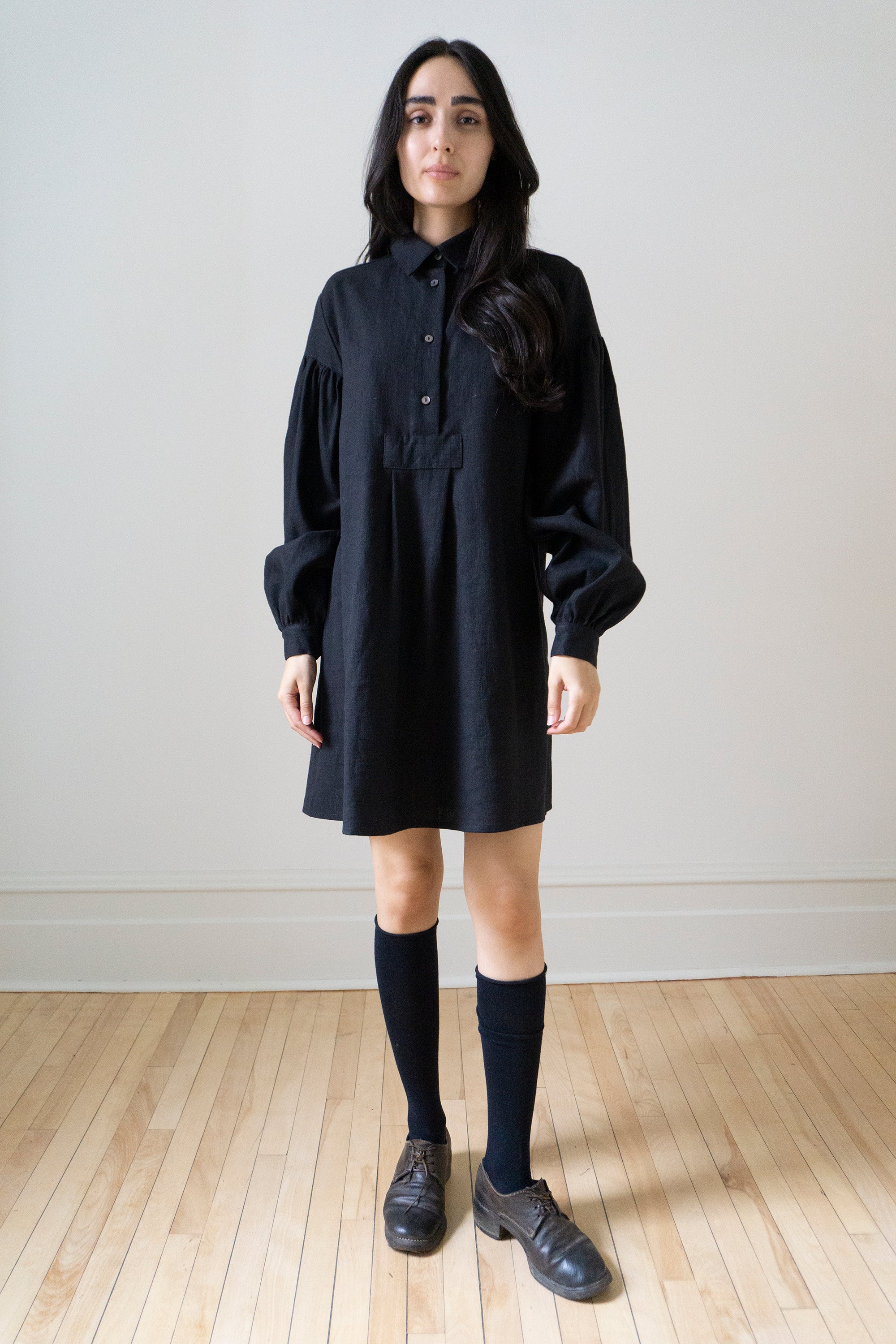 Poet Smock - Black Linen