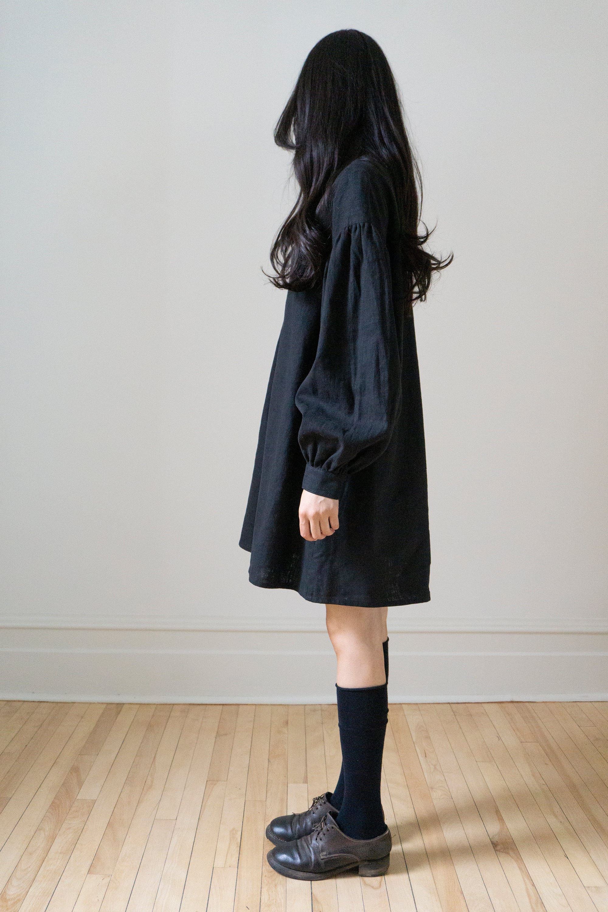 Poet Smock - Black Linen