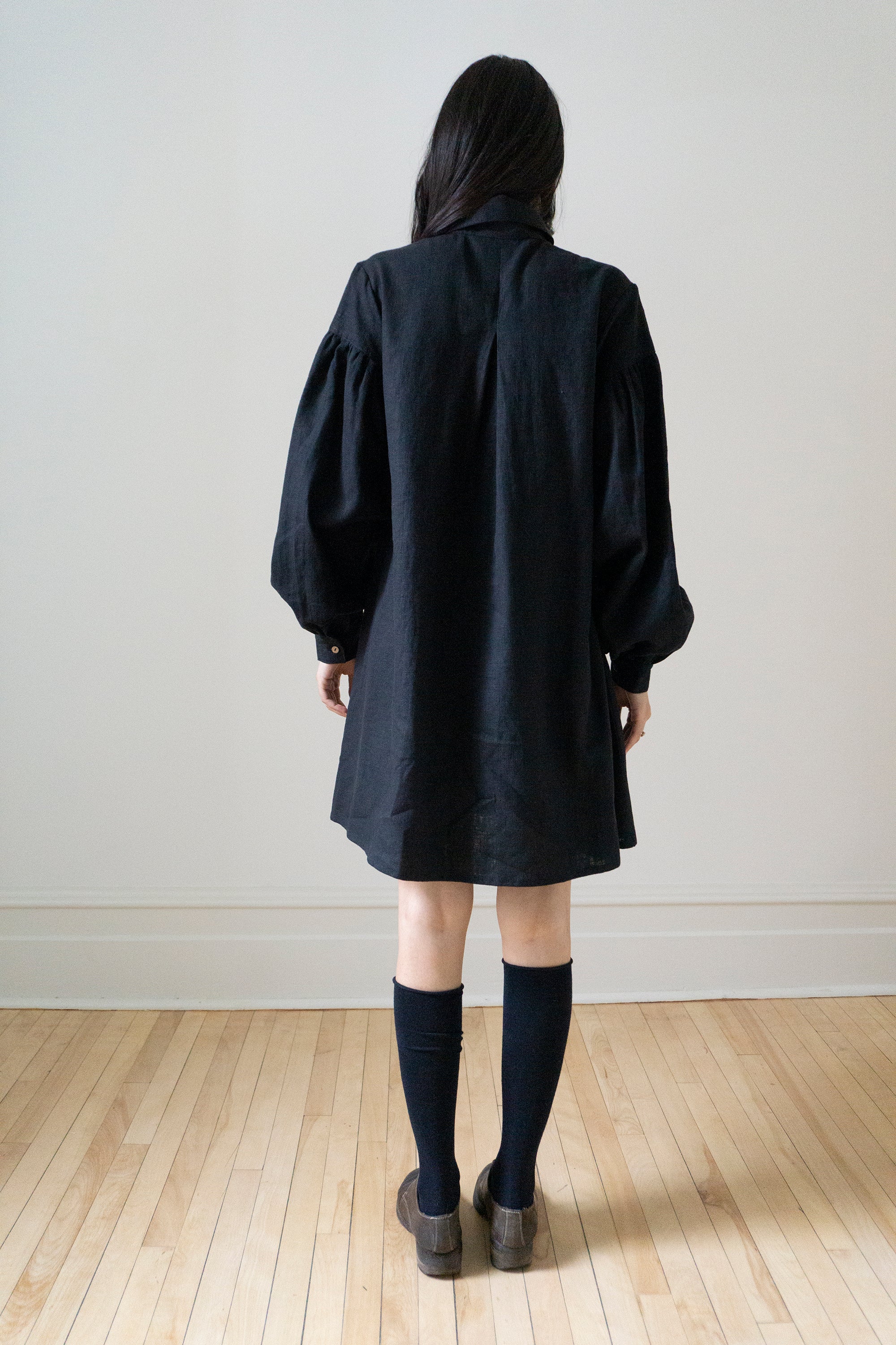 Poet Smock - Black Linen