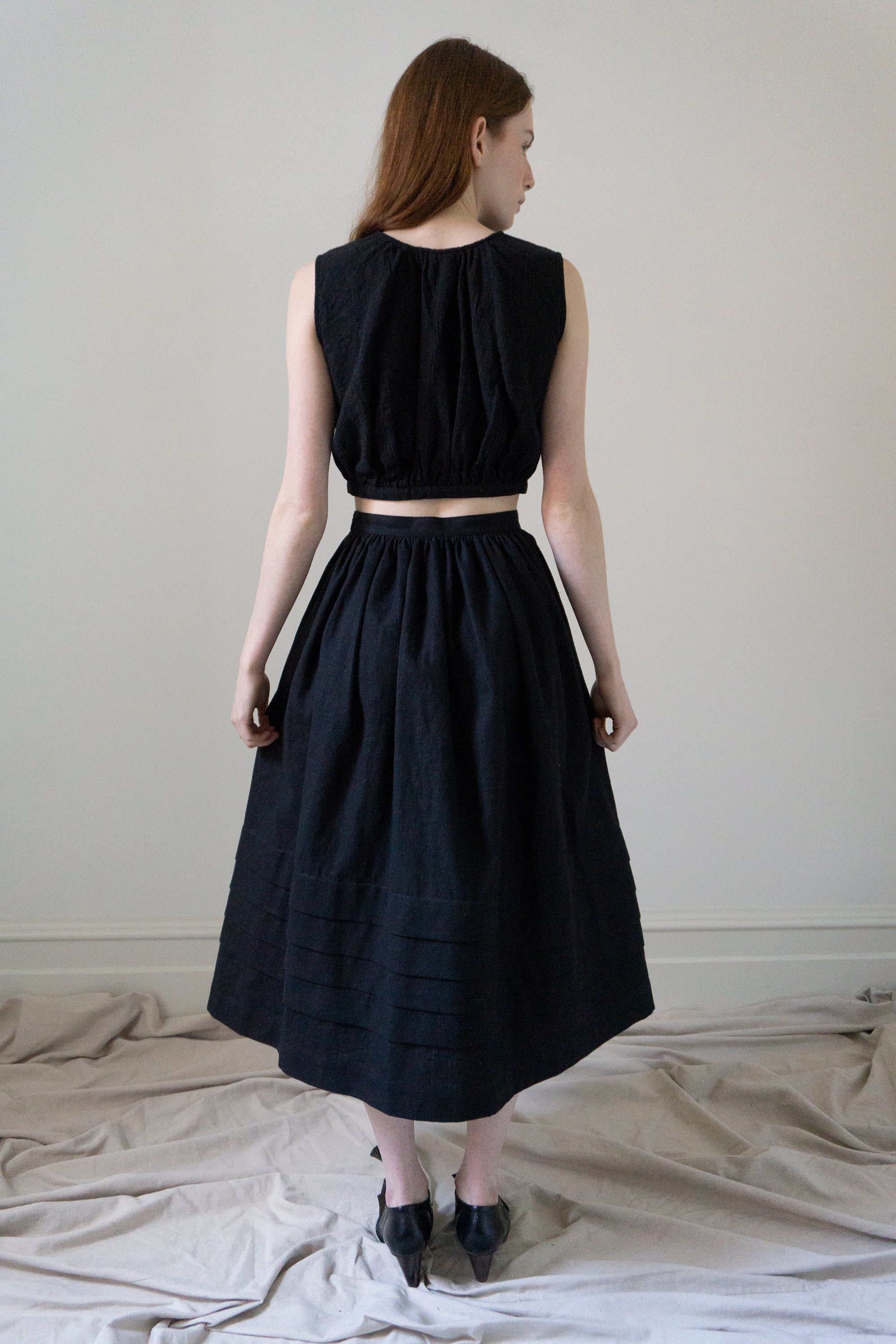 Viola Linen Top - Black