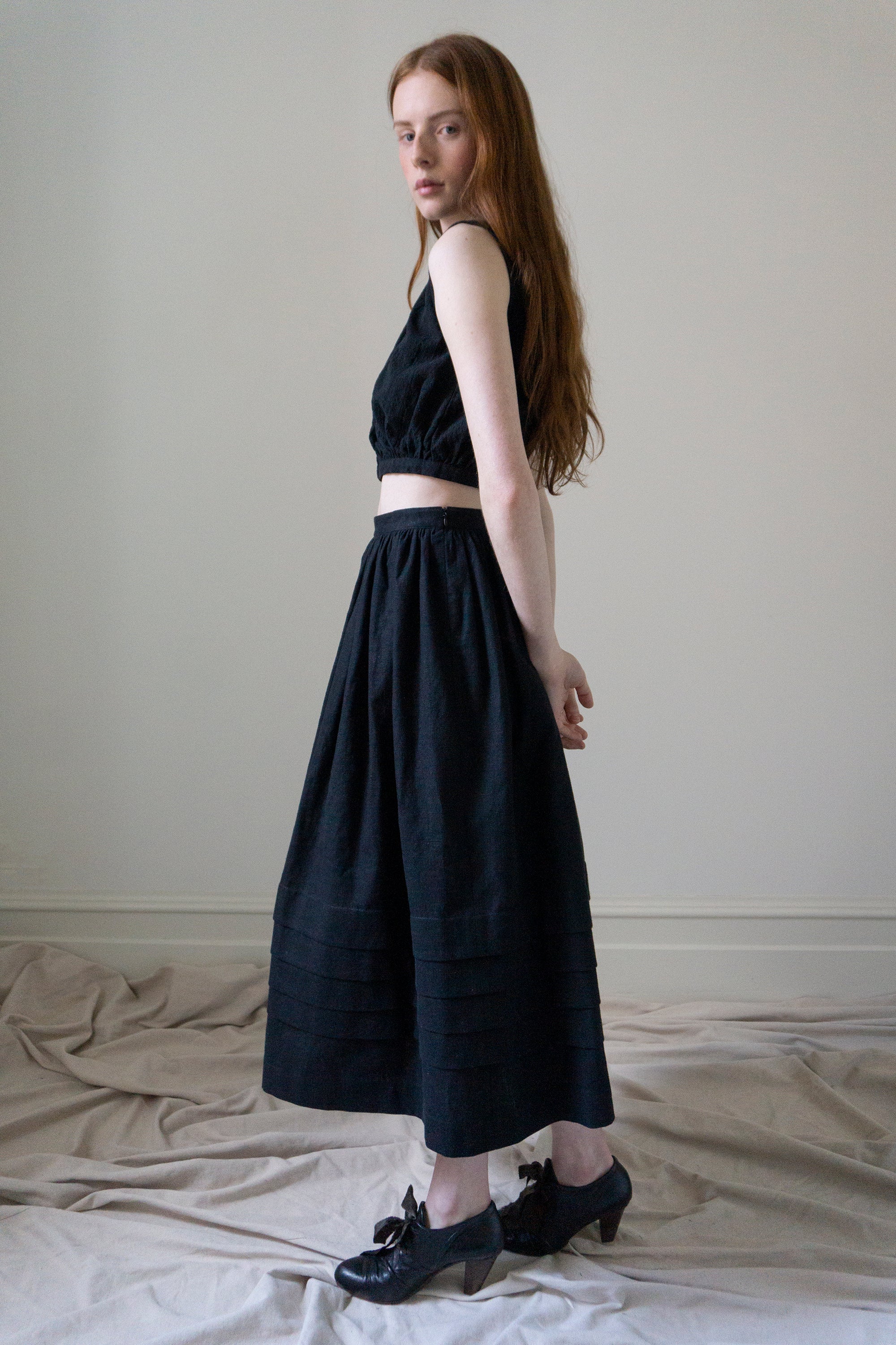 Viola Linen Top - Black