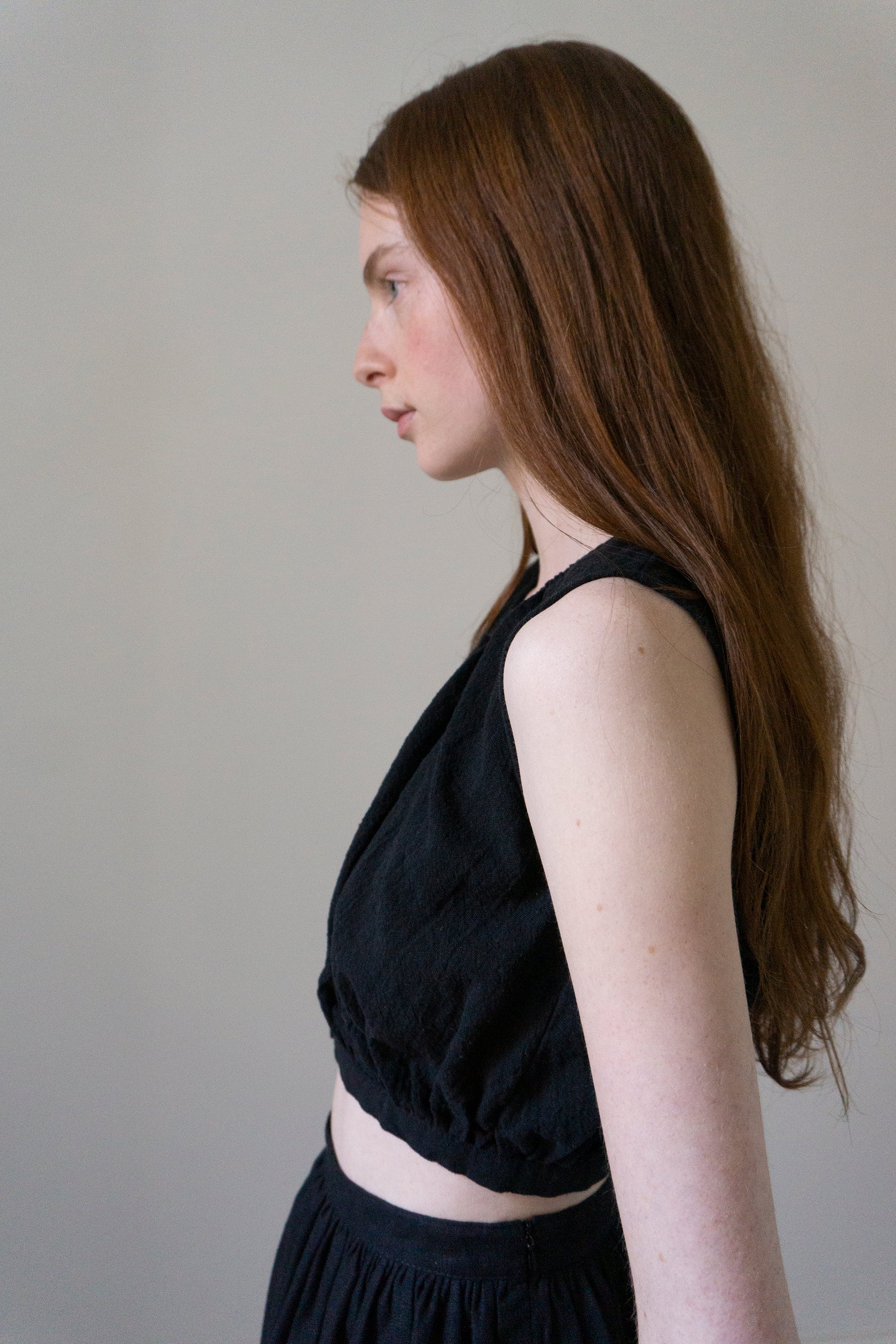 Viola Linen Top - Black