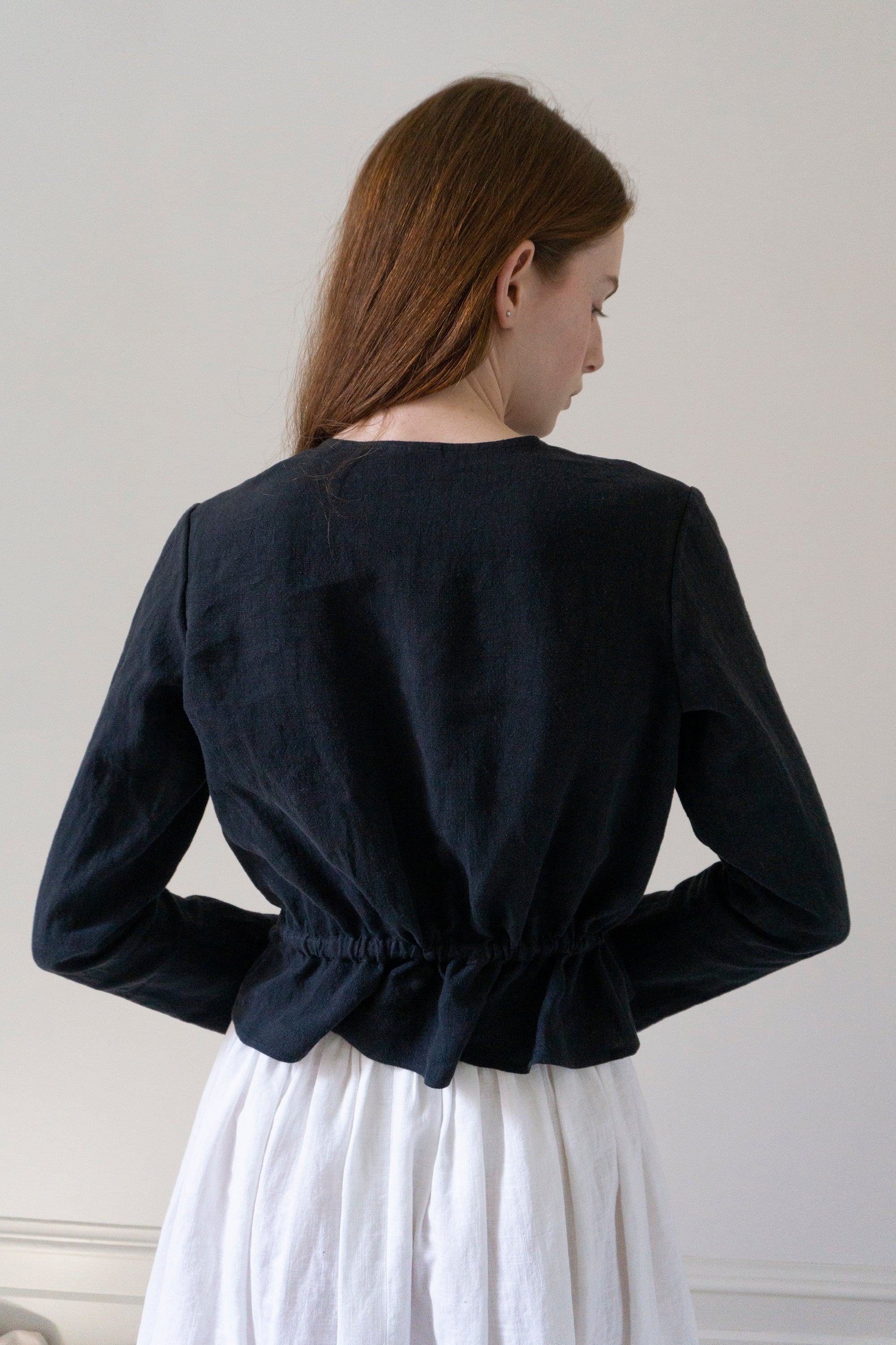 Inez Blouse - Black Linen