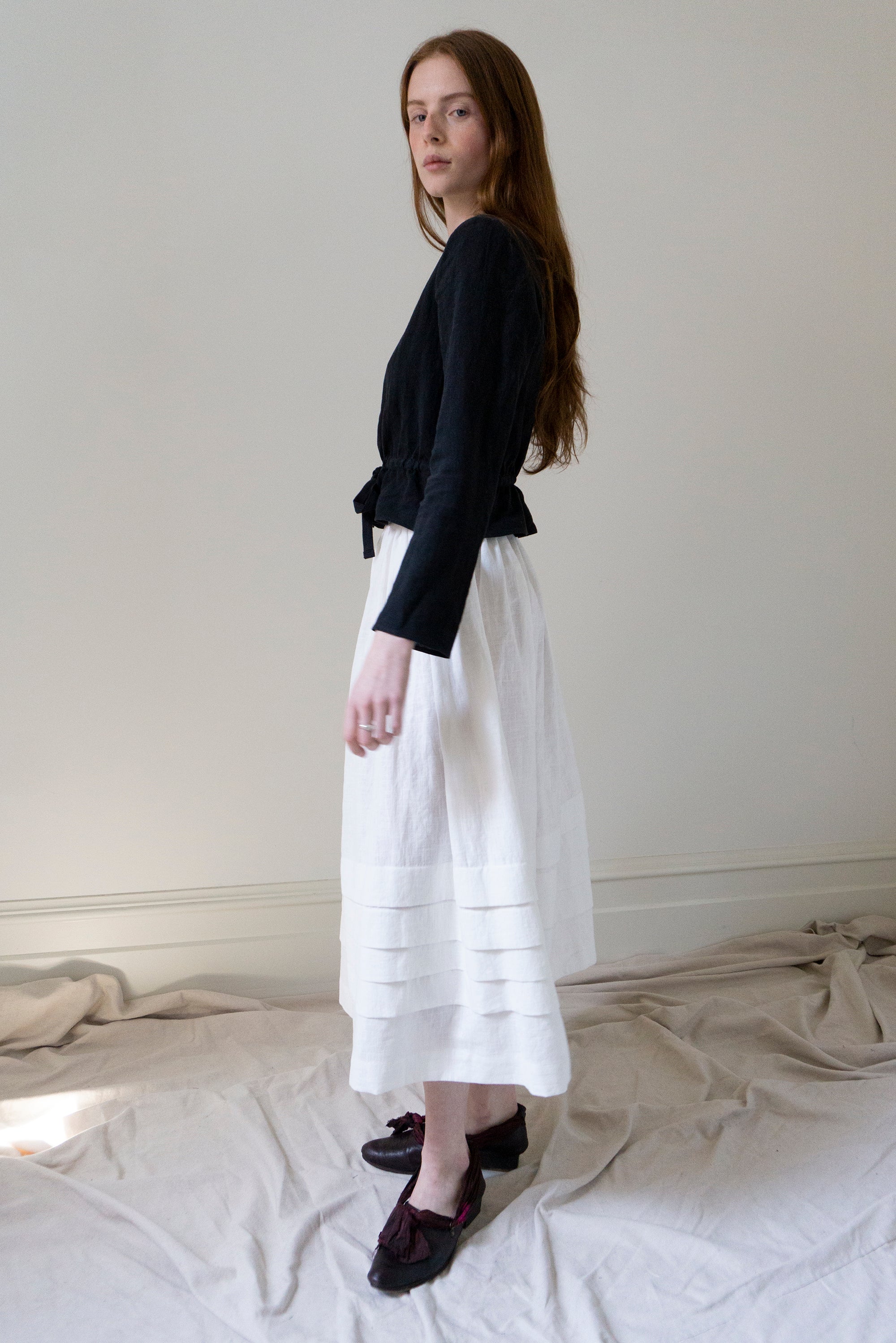 Inez Blouse - Black Linen