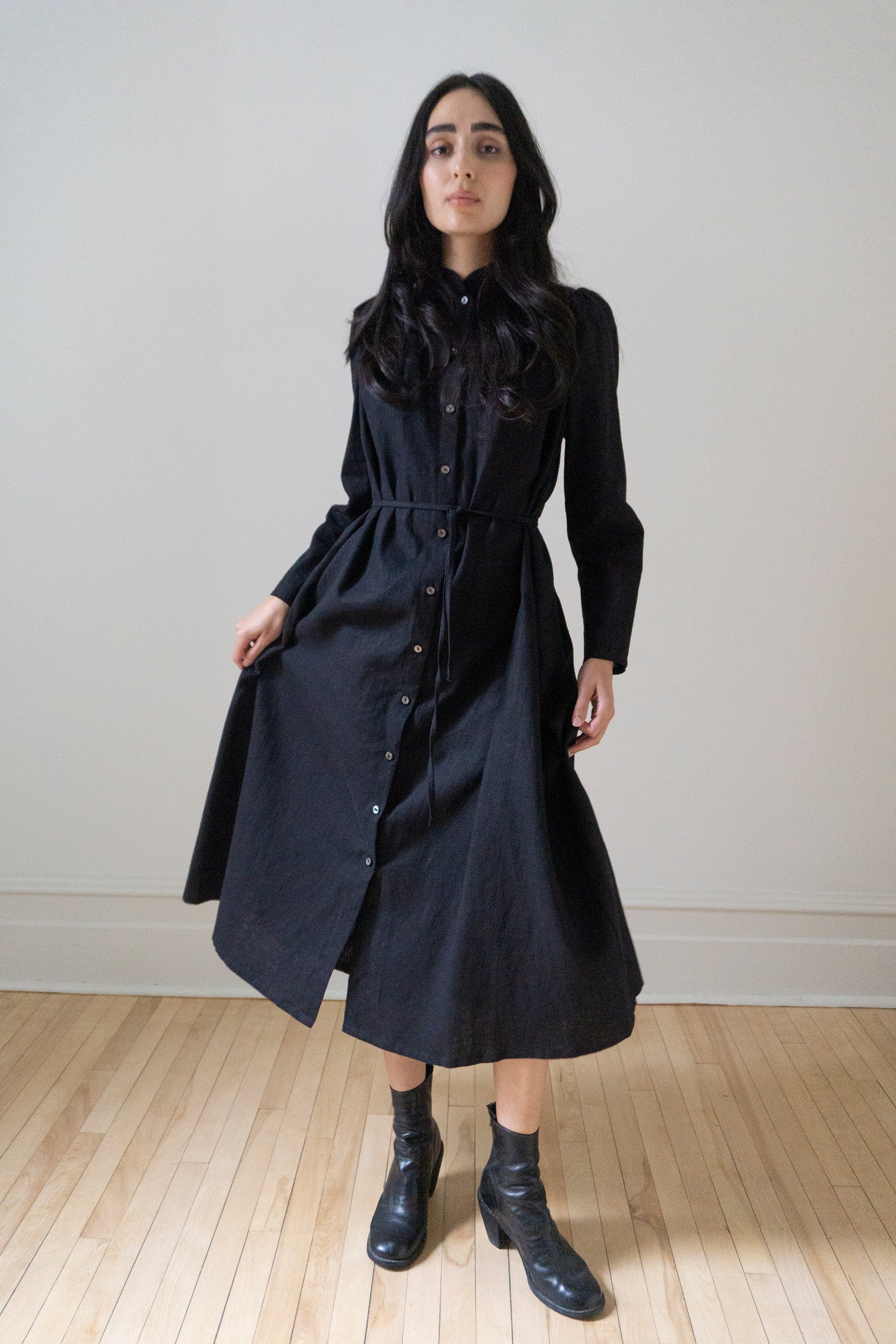 Rowan Linen Dress - Black