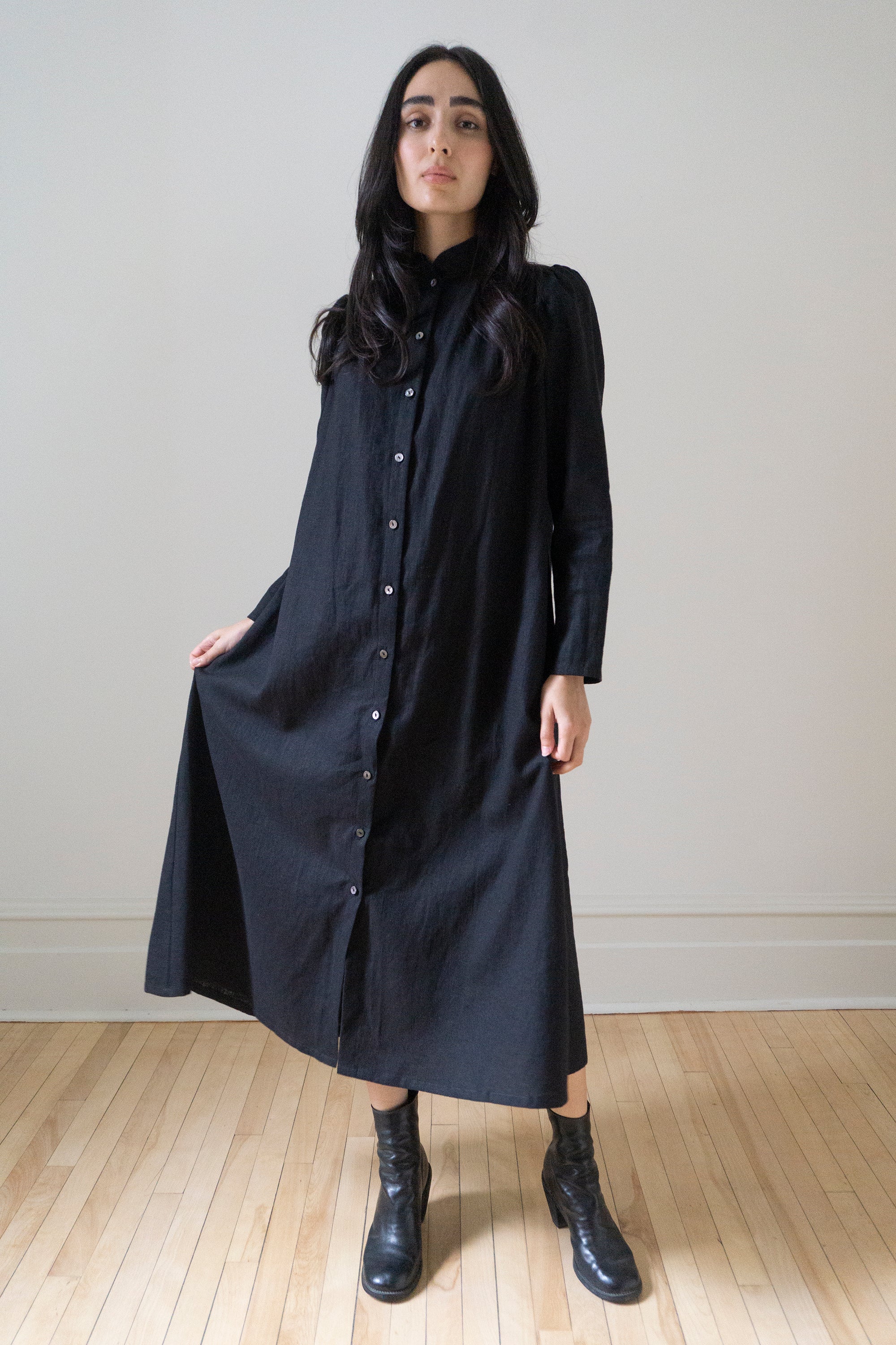 Rowan Linen Dress - Black