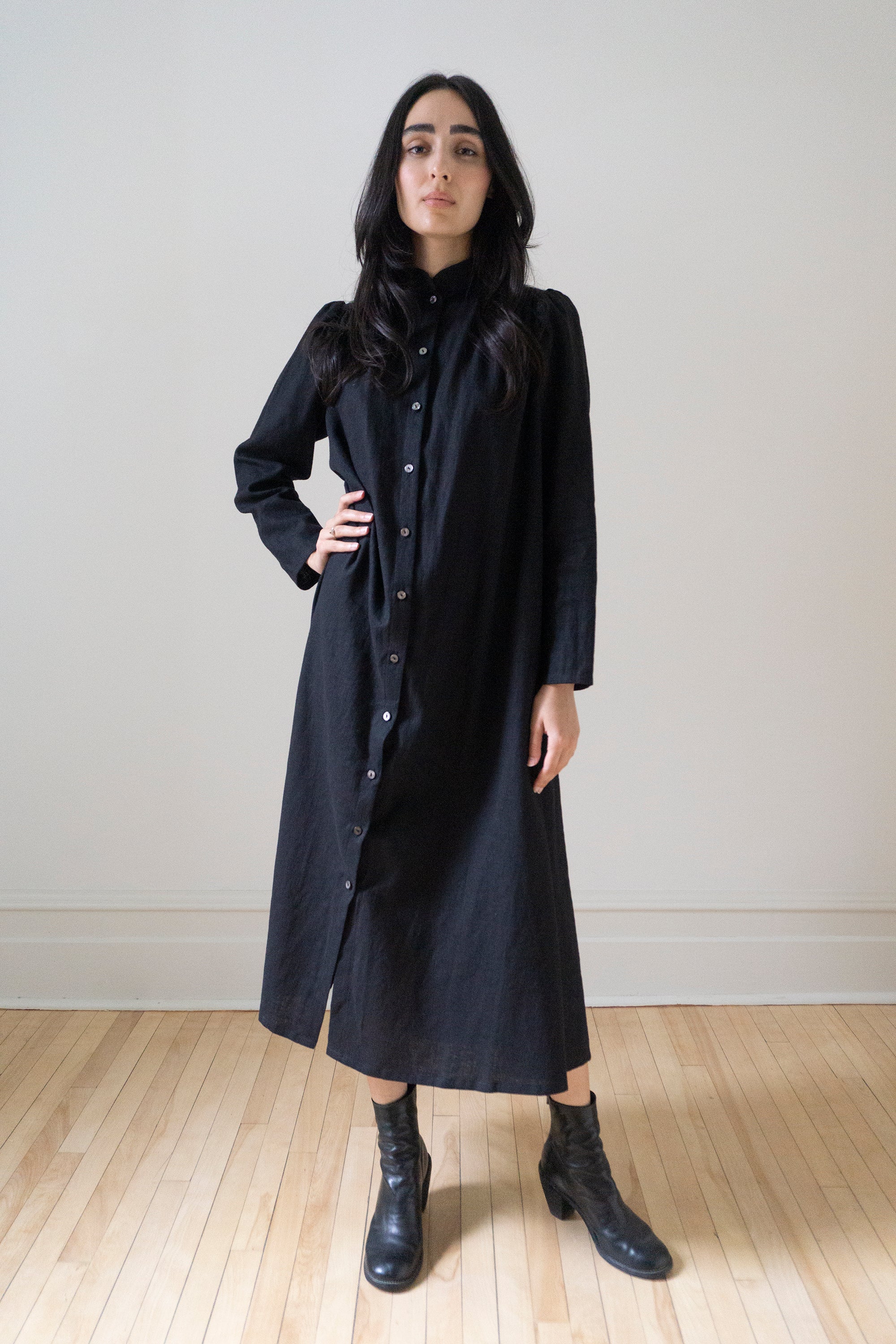 Rowan Linen Dress - Black