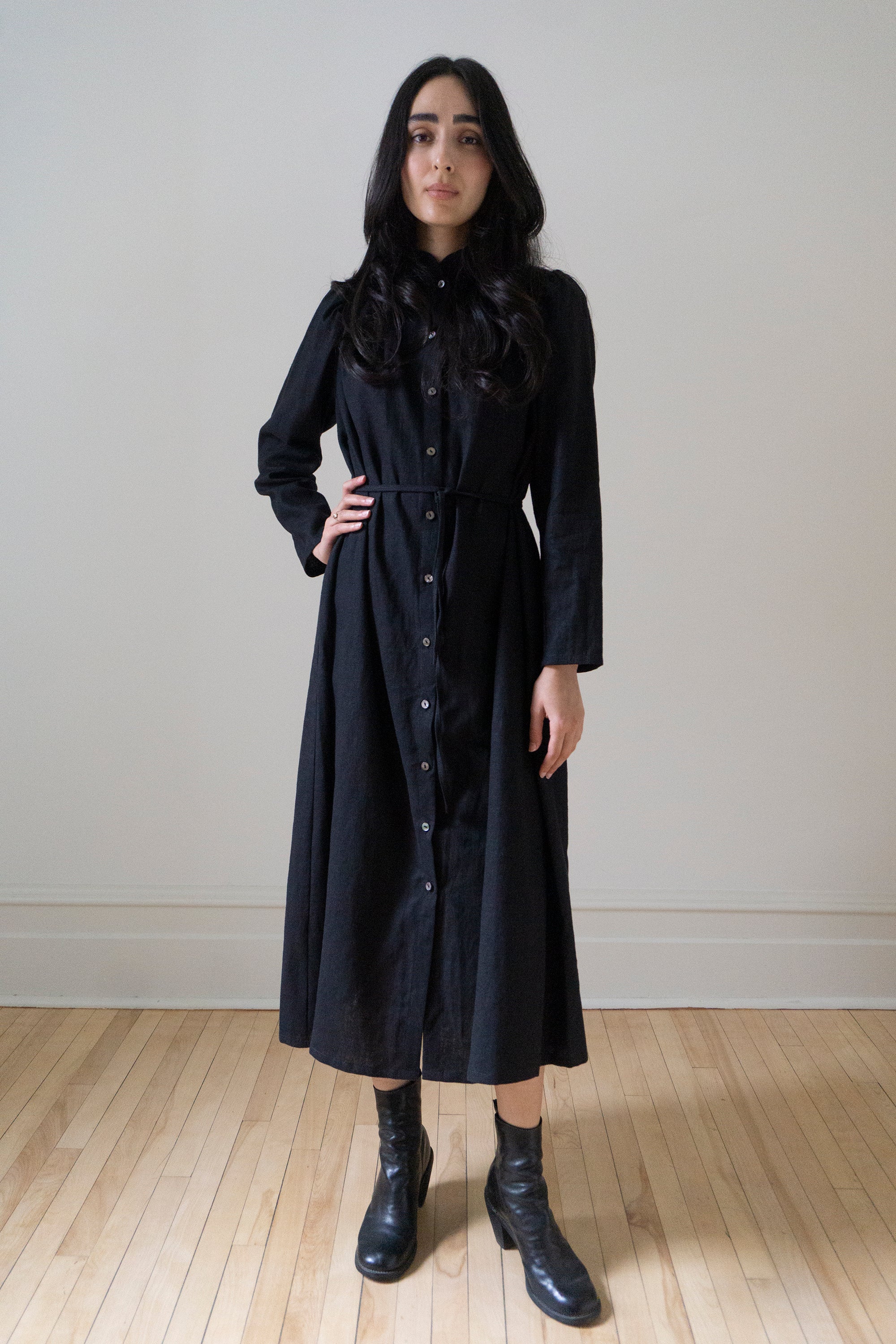 Rowan Linen Dress - Black