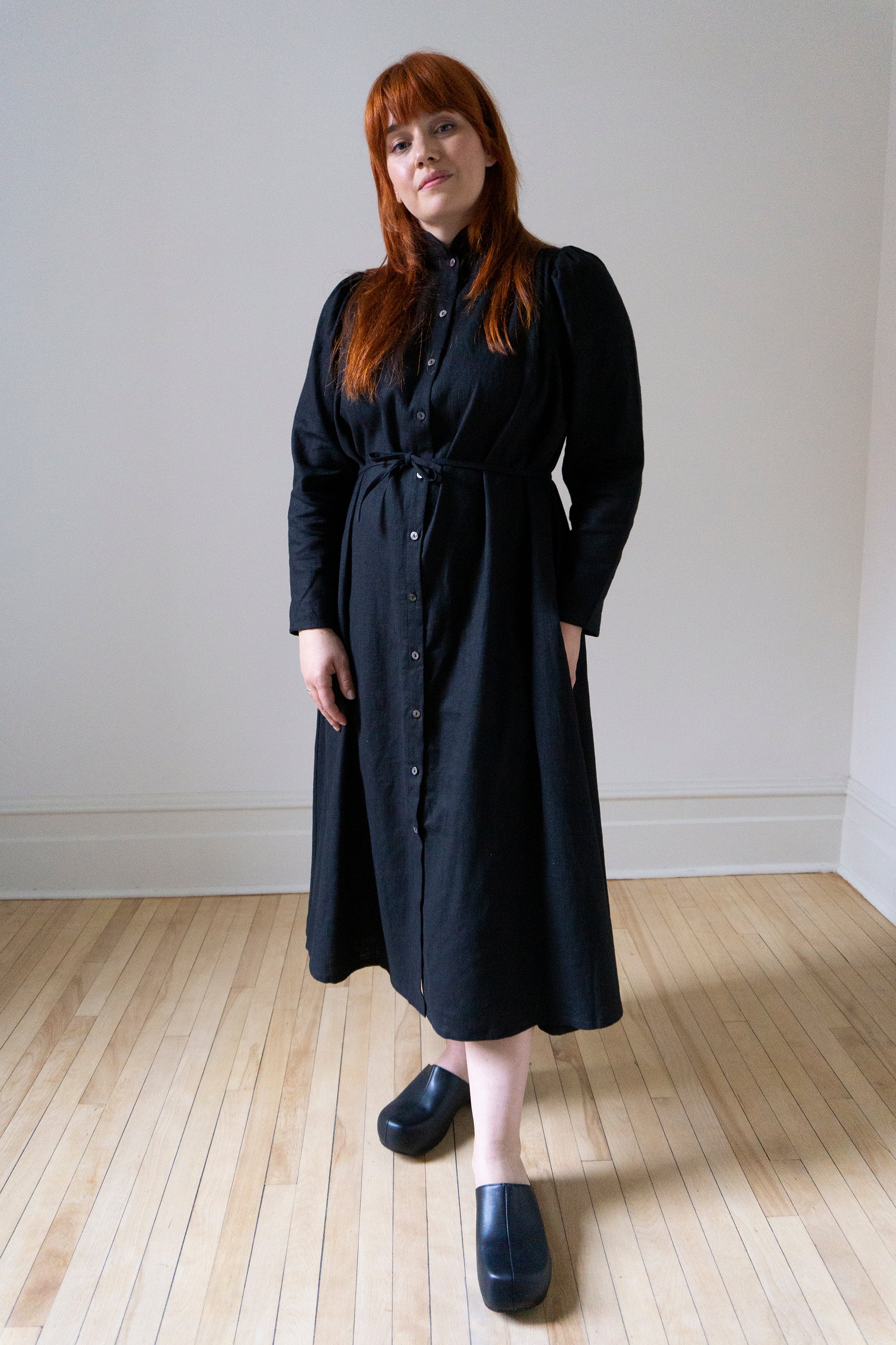 Rowan Linen Dress - Black