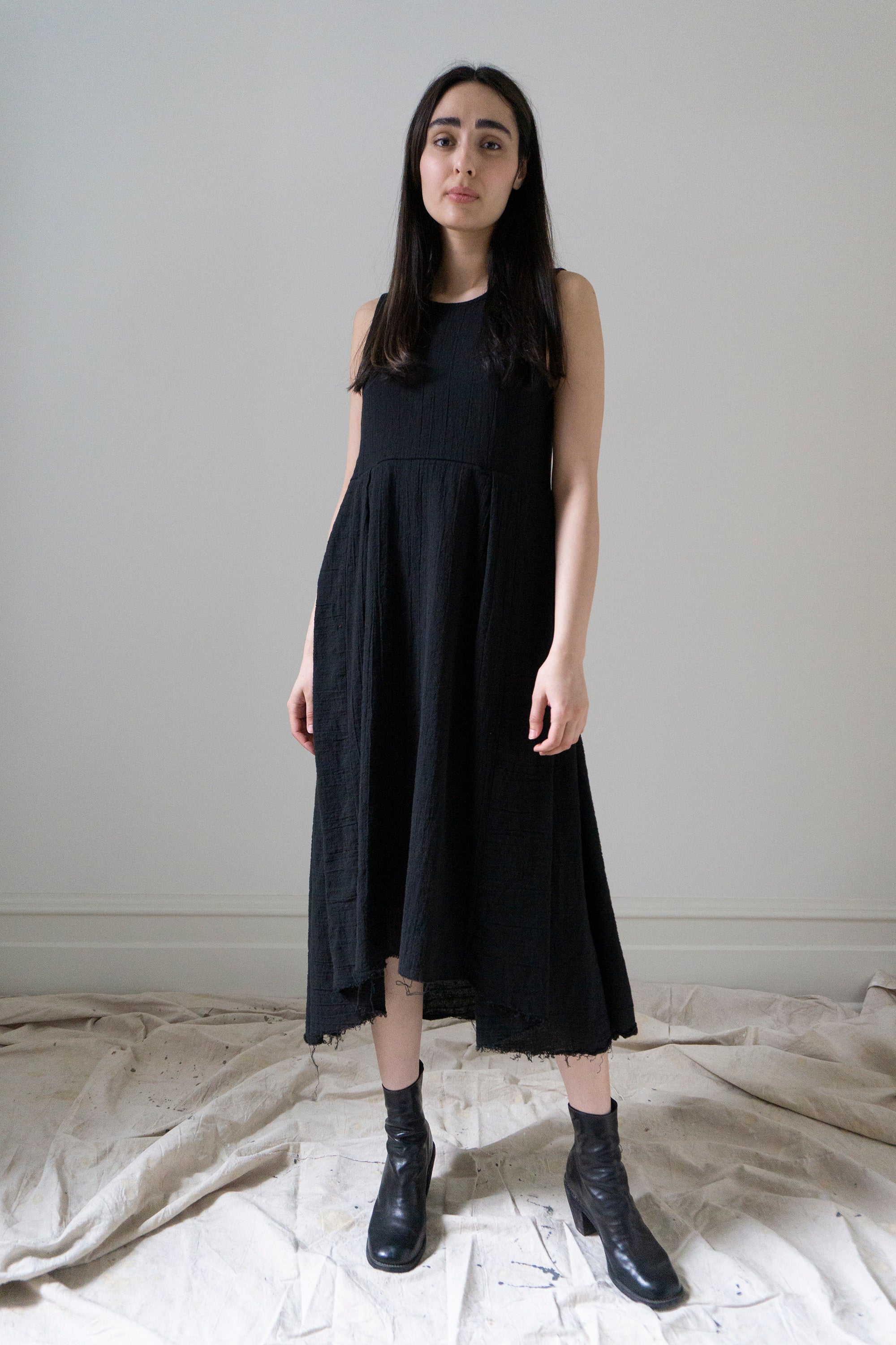 Seraphina Linen Dress - Black