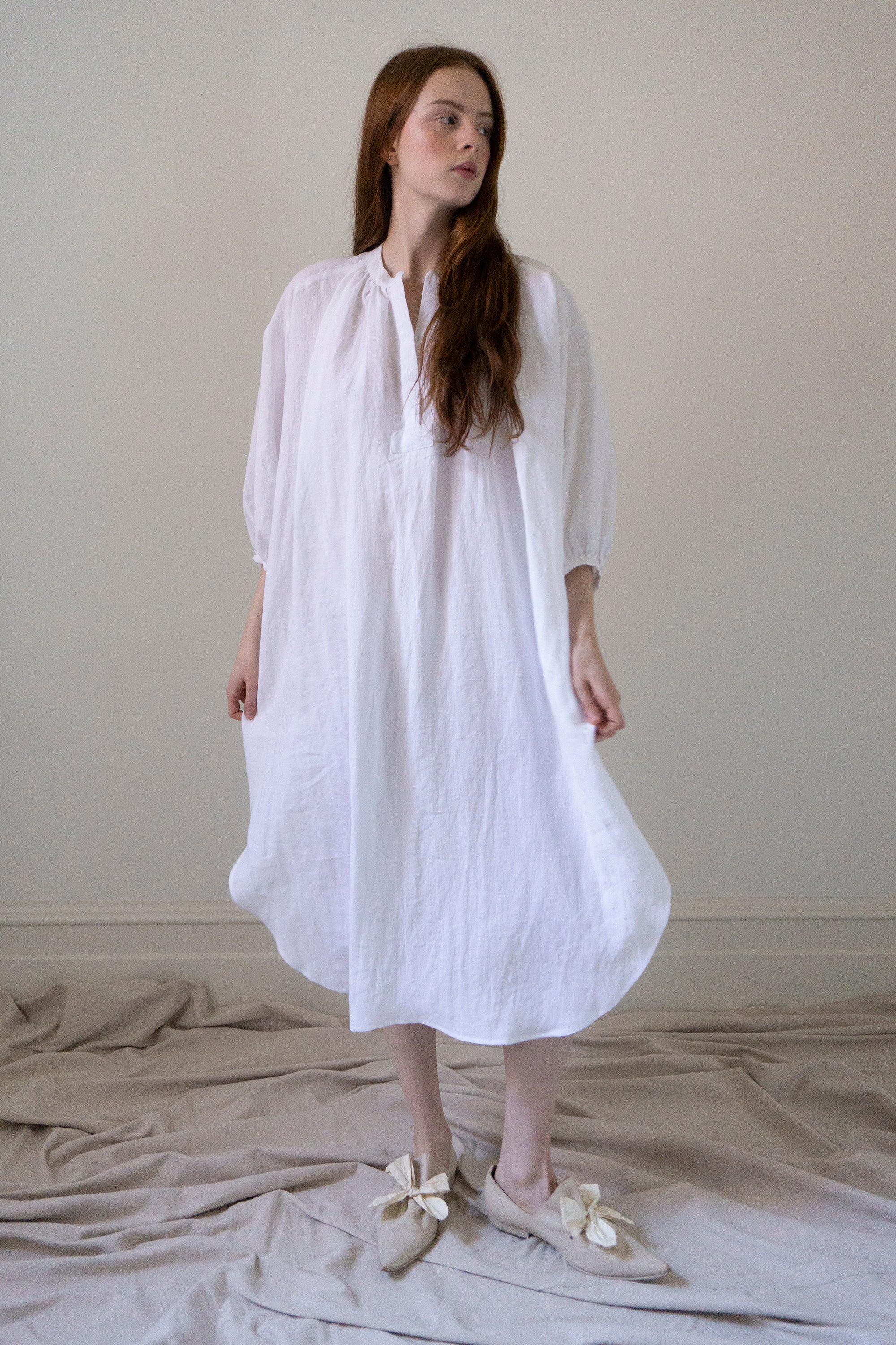 Robe en lin Severine - Blanc