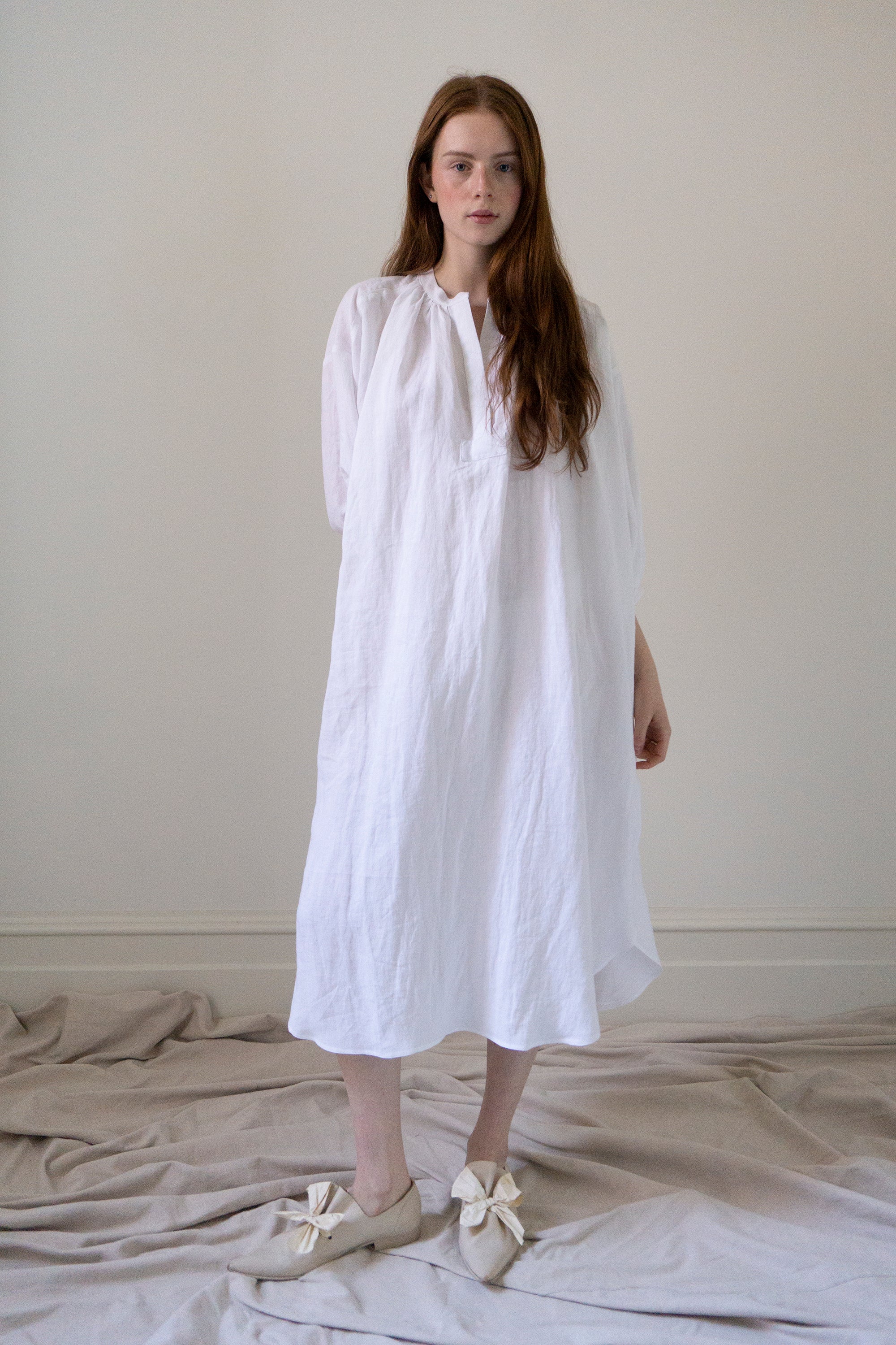 Robe en lin Severine - Blanc
